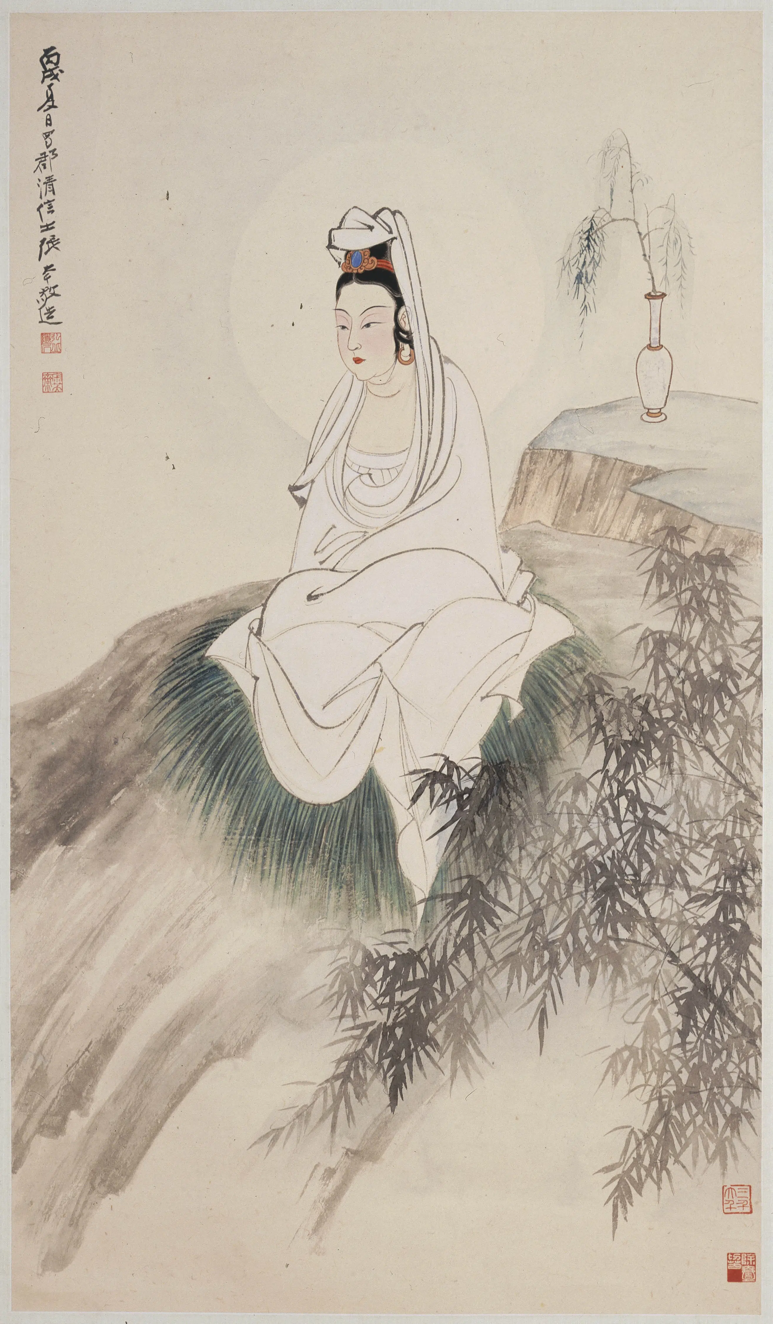近现代【张大千】《观音图轴-1》
