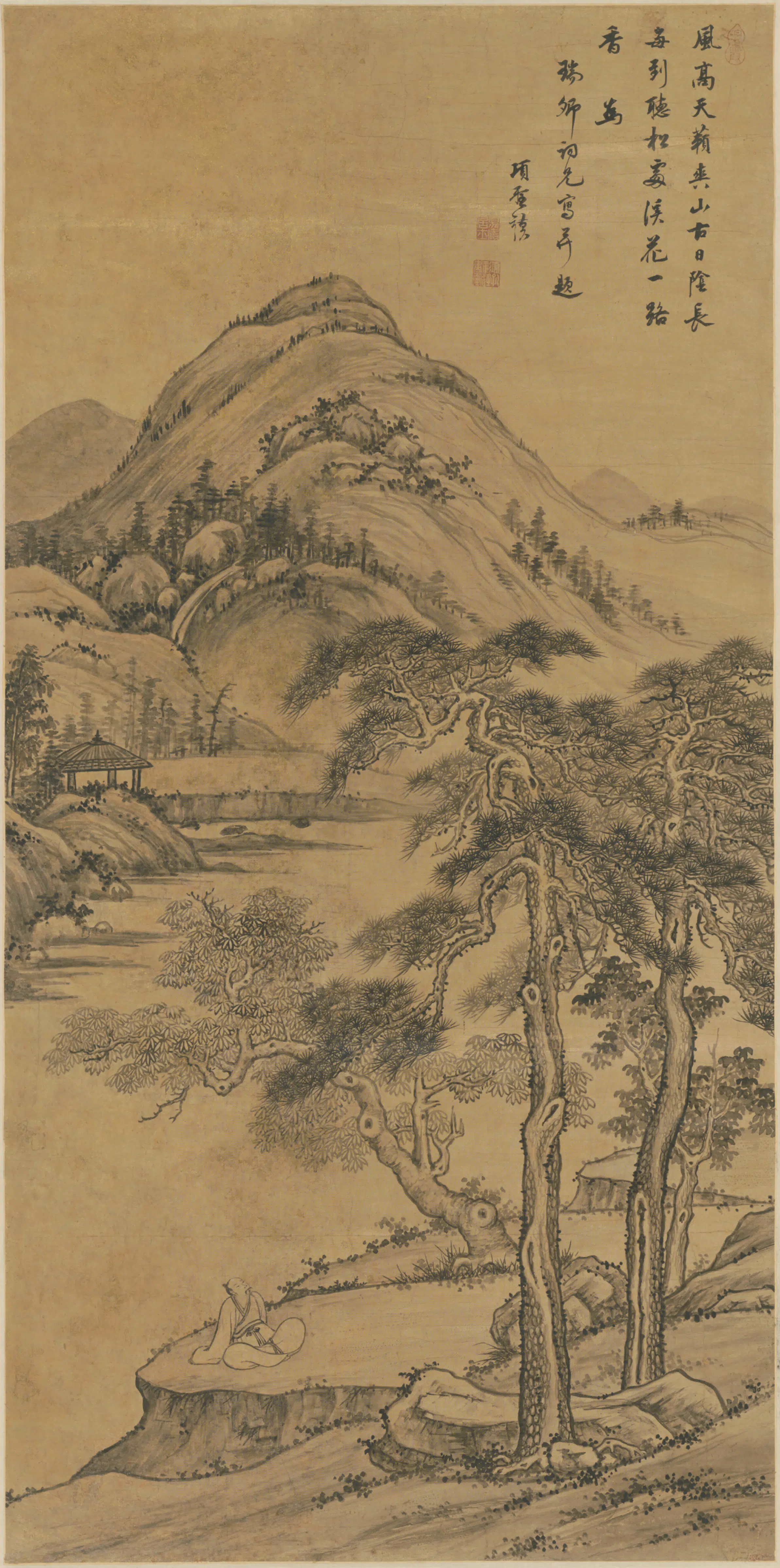 明朝【项圣谟】《山水图轴》