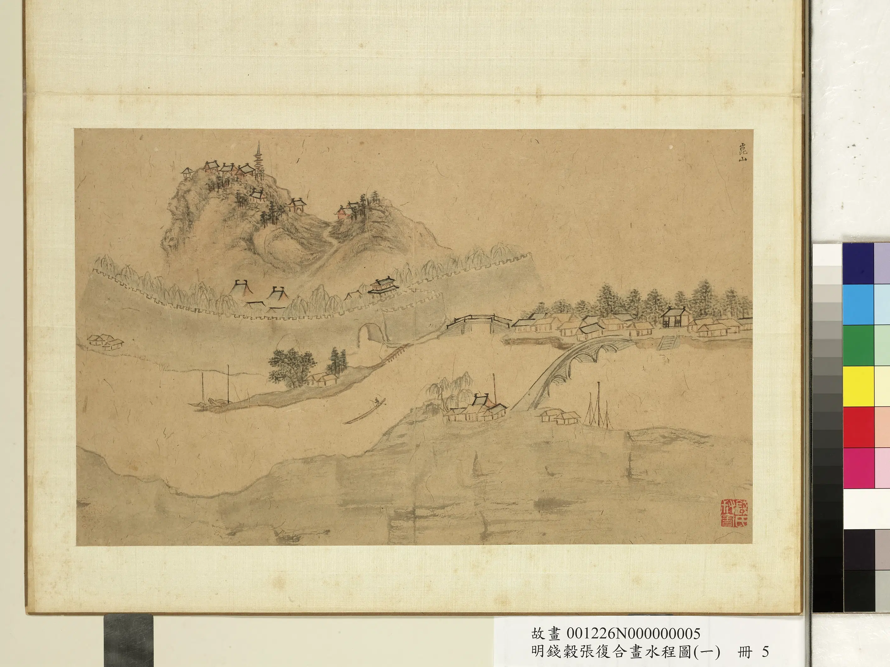 明朝【钱穀（谷）】《张复合画水程图（一）册-昆山》