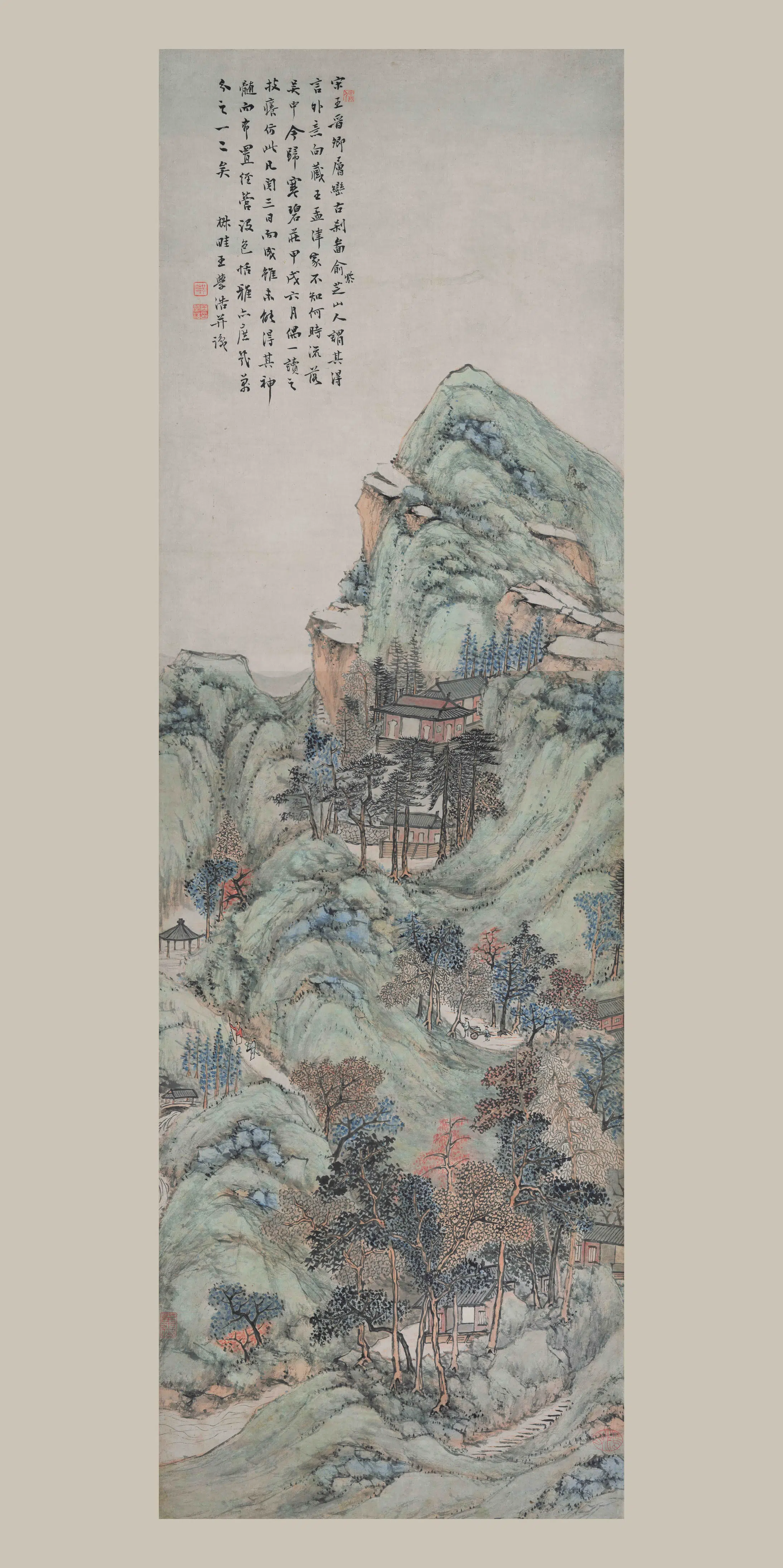 清代【王学浩】《层峦古刹图轴》 第1张 清代【王学浩】《层峦古刹图轴》 第1张