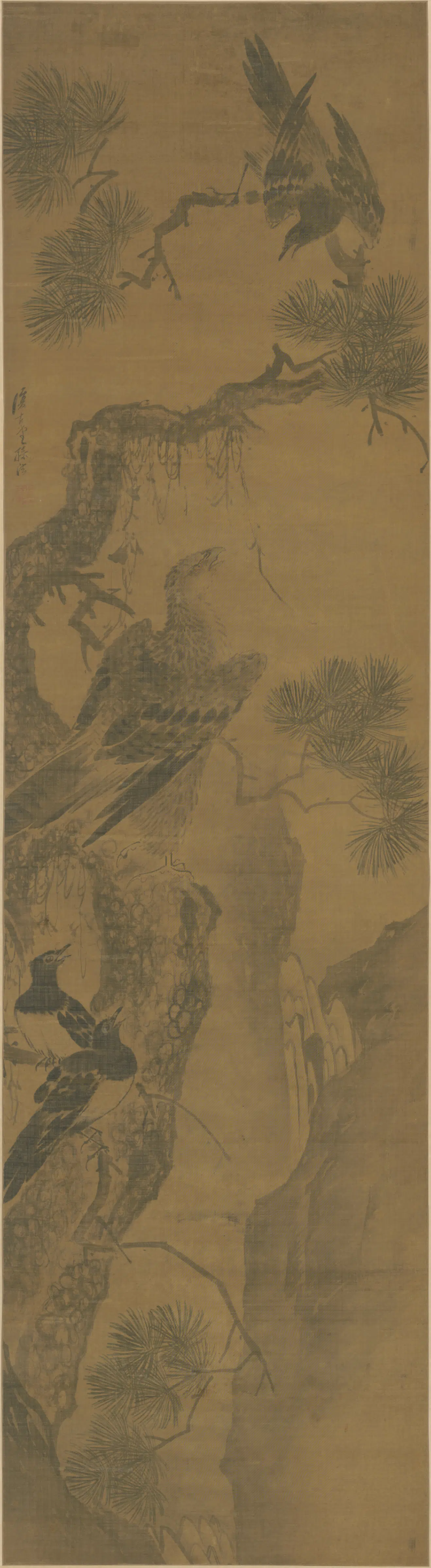 明朝【孙法】《松鹰轴》 第1张 明朝【孙法】《松鹰轴》 第1张