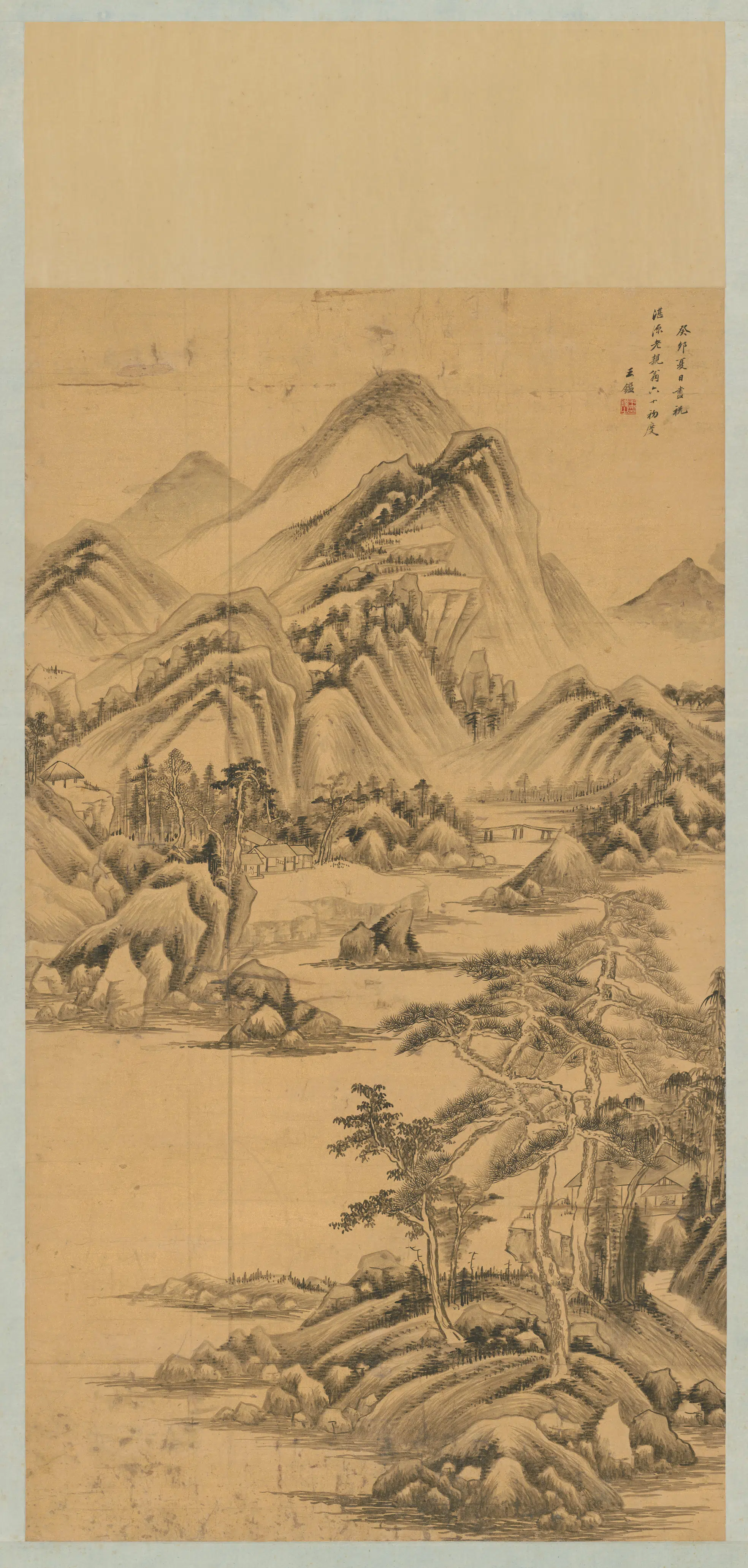 清代【王鉴】《山水图轴》