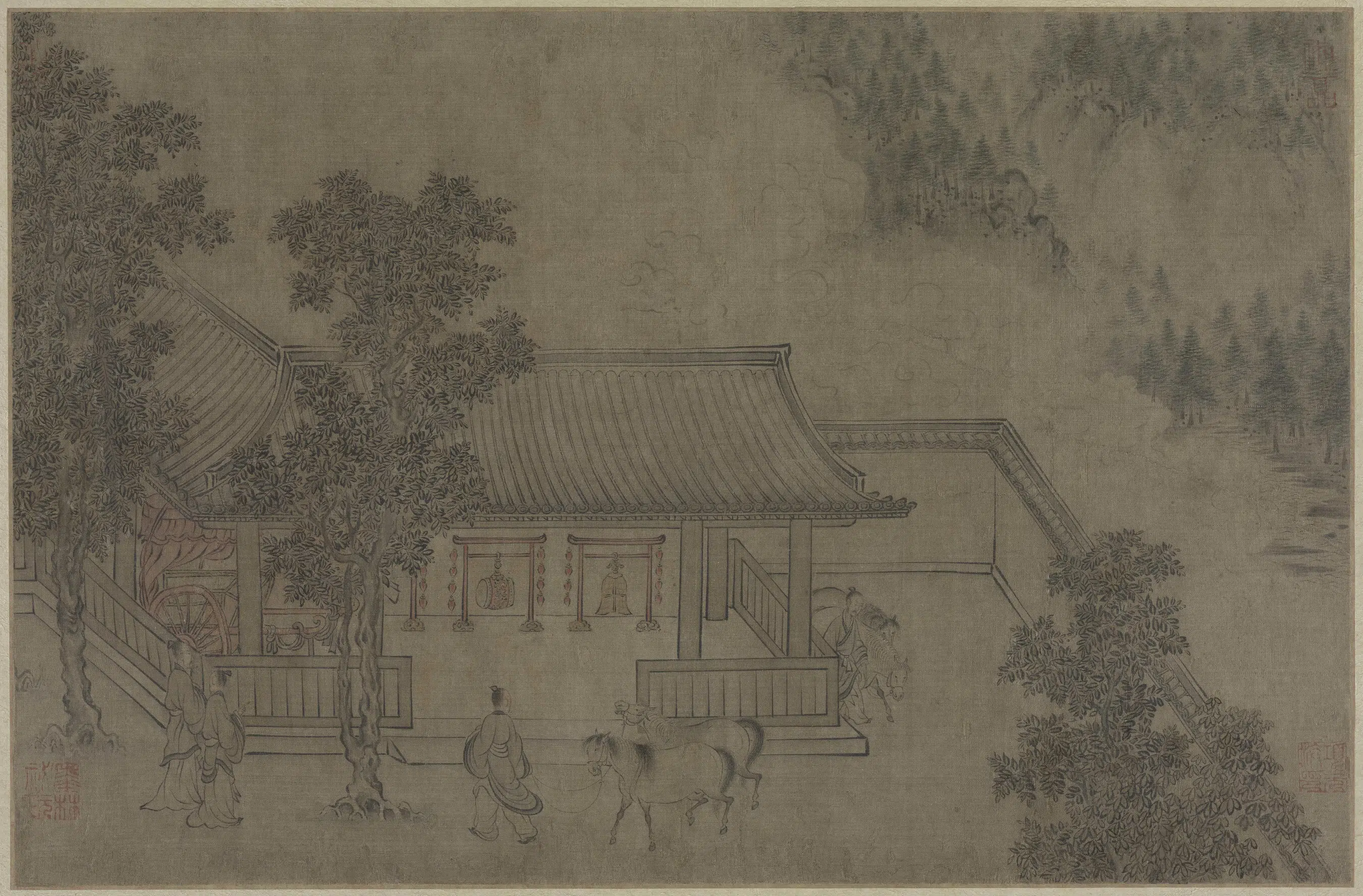 宋代【马和之】《画赵构书唐风册(12开)》 第9张 宋代【马和之】《画赵构书唐风册(12开)》 第9张