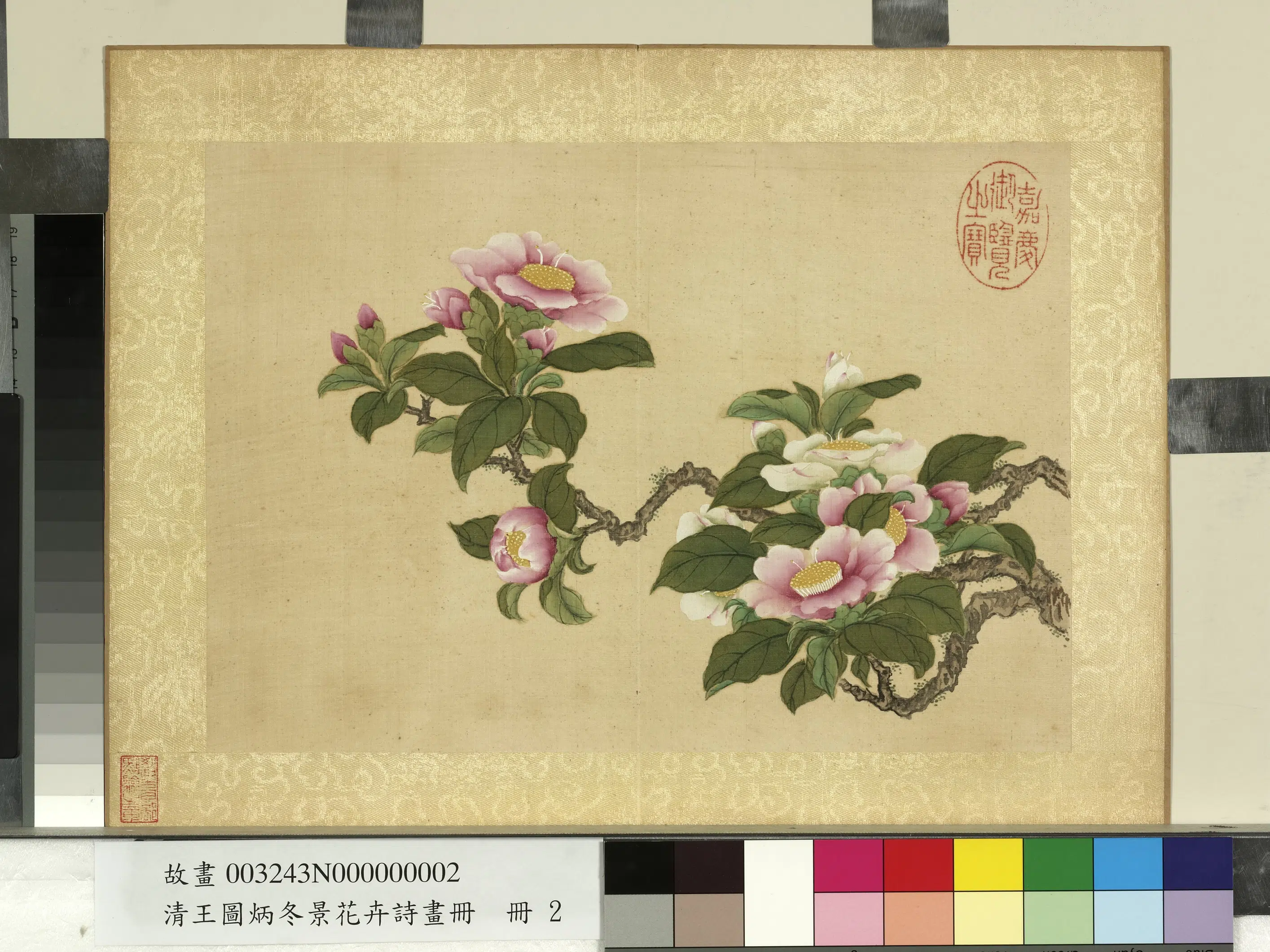 清代【王图炳】《冬景花卉诗画册》 第11张