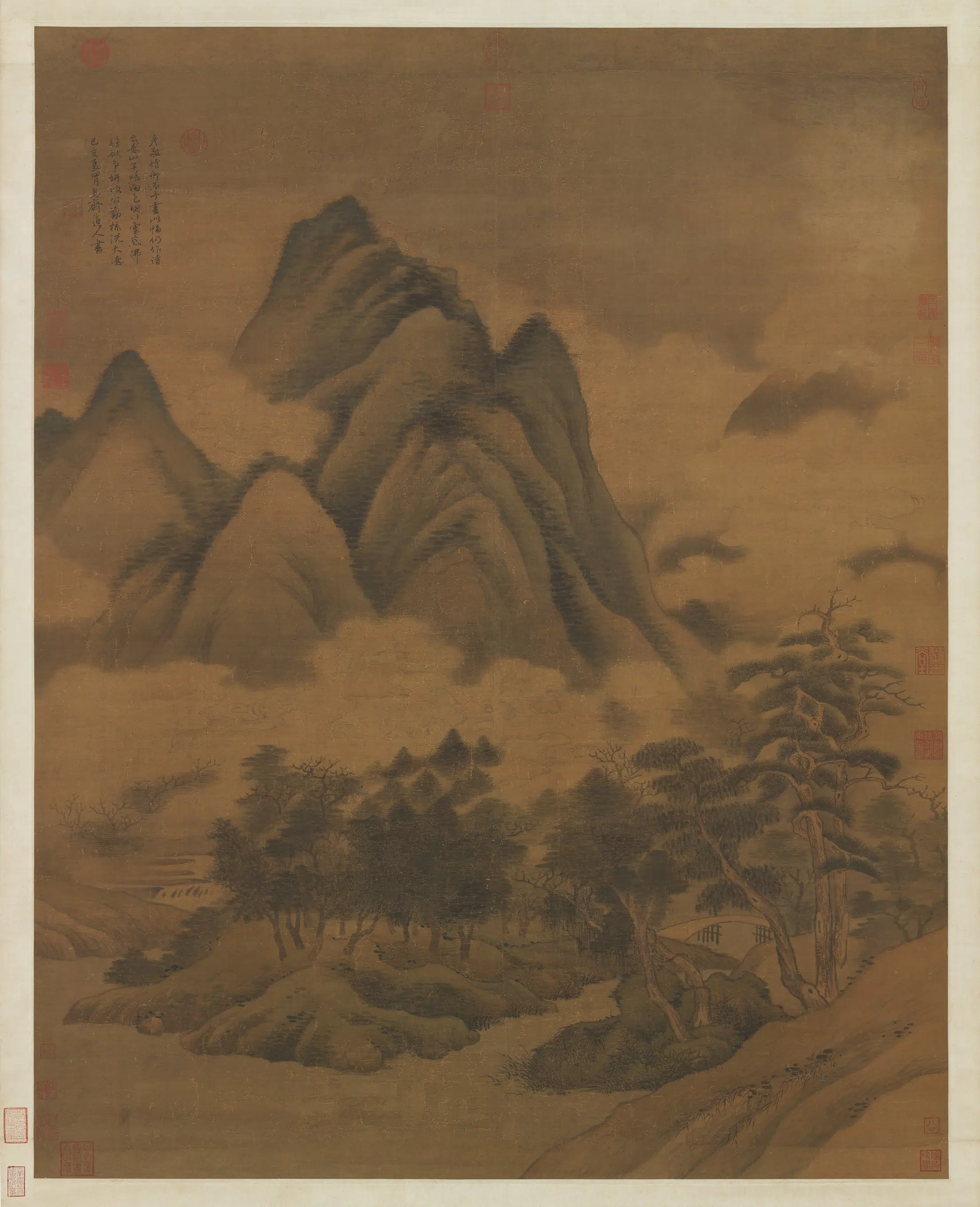 元代【高克恭】《春山晴雨图轴》