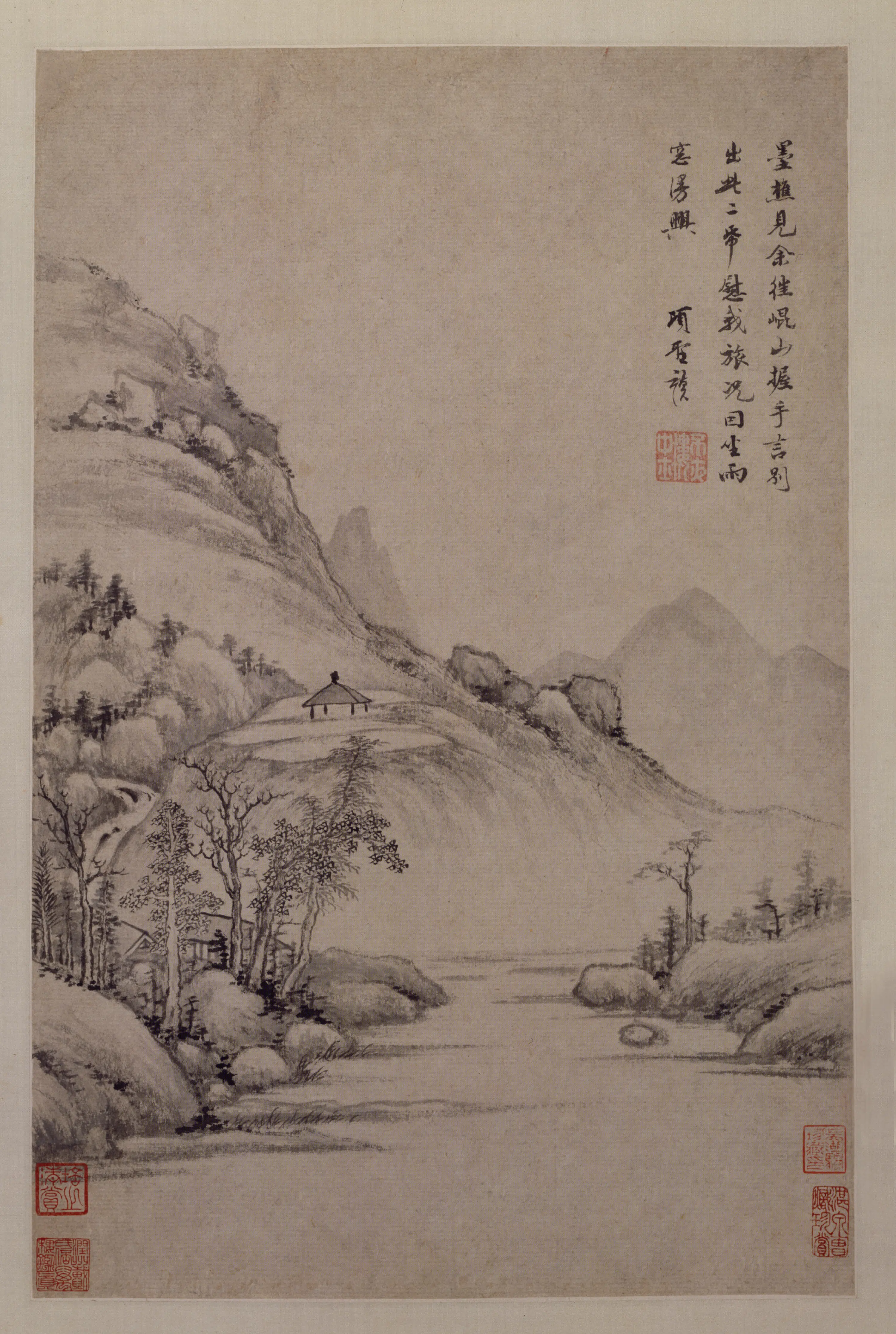 明朝【项圣谟】《山水轴-3》