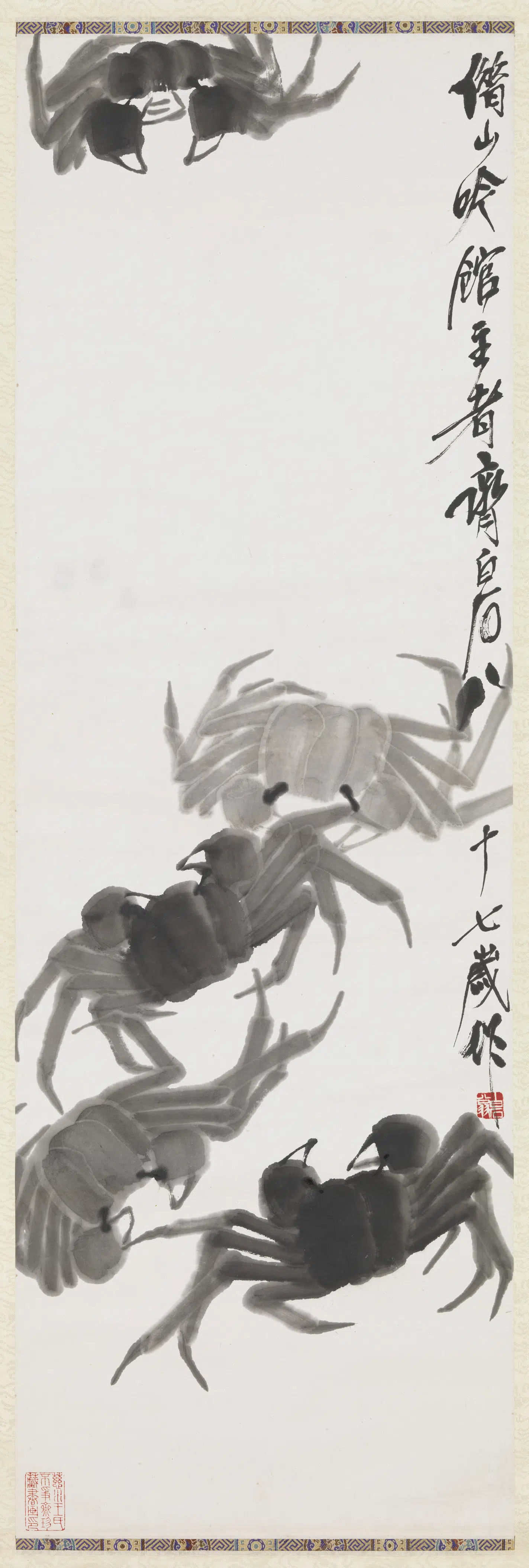 近现代【齐白石】《画蟹图轴》