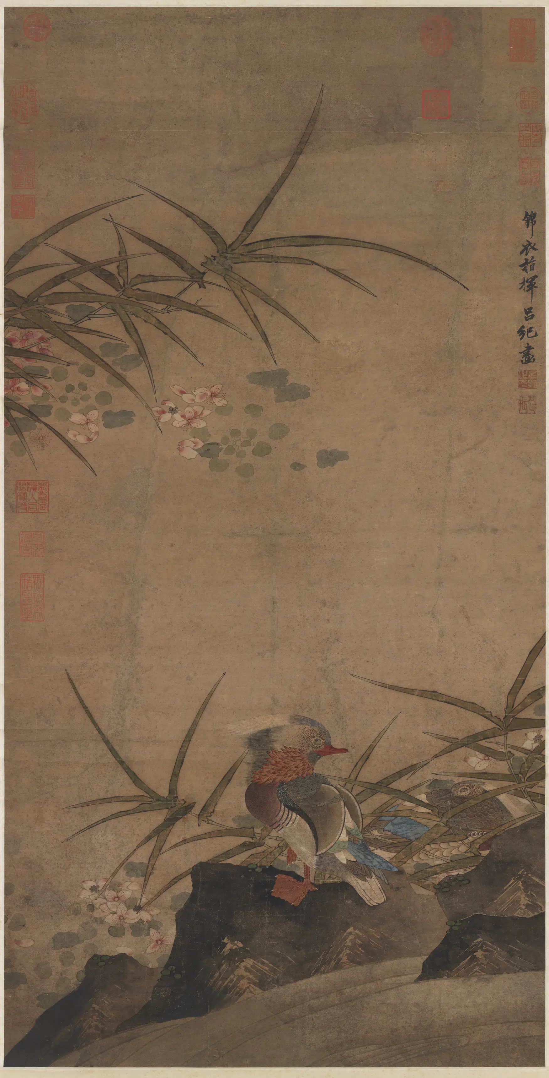 明朝【吕纪】《画鸳鸯图轴》
