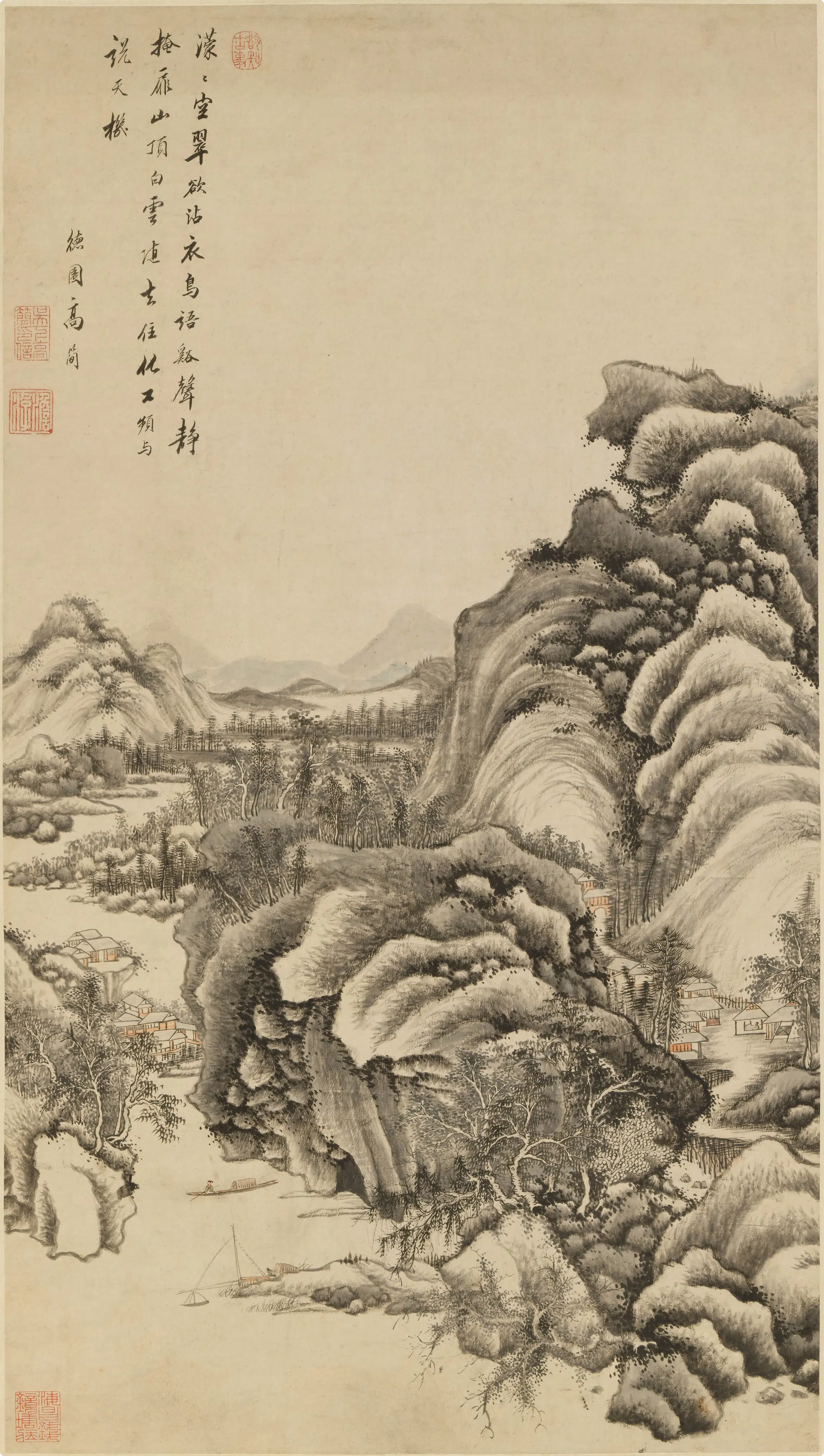 清代【高简】《溪山图轴》 第1张