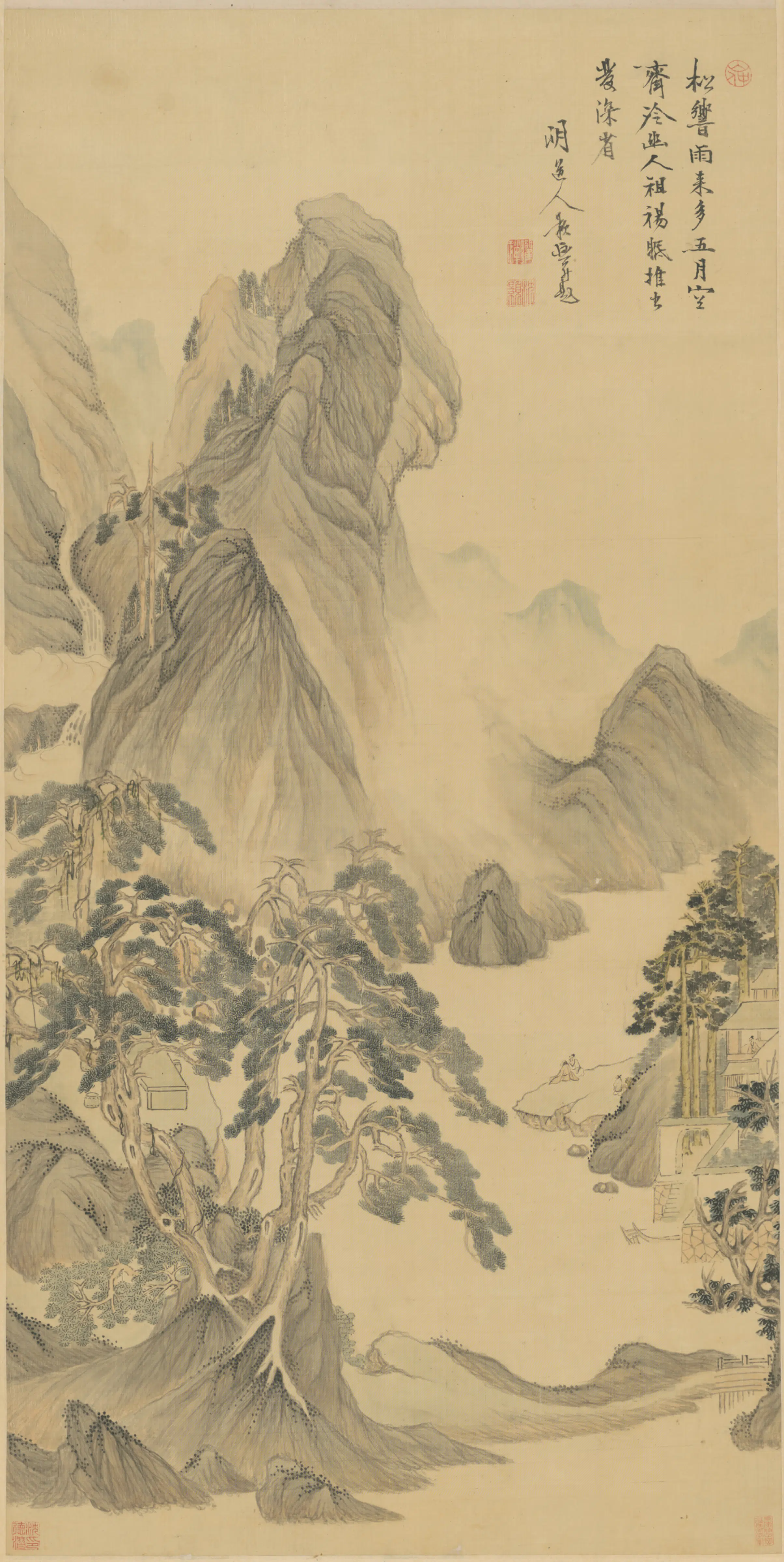 明朝【沈颢】《山水图轴》 第1张 明朝【沈颢】《山水图轴》 第1张