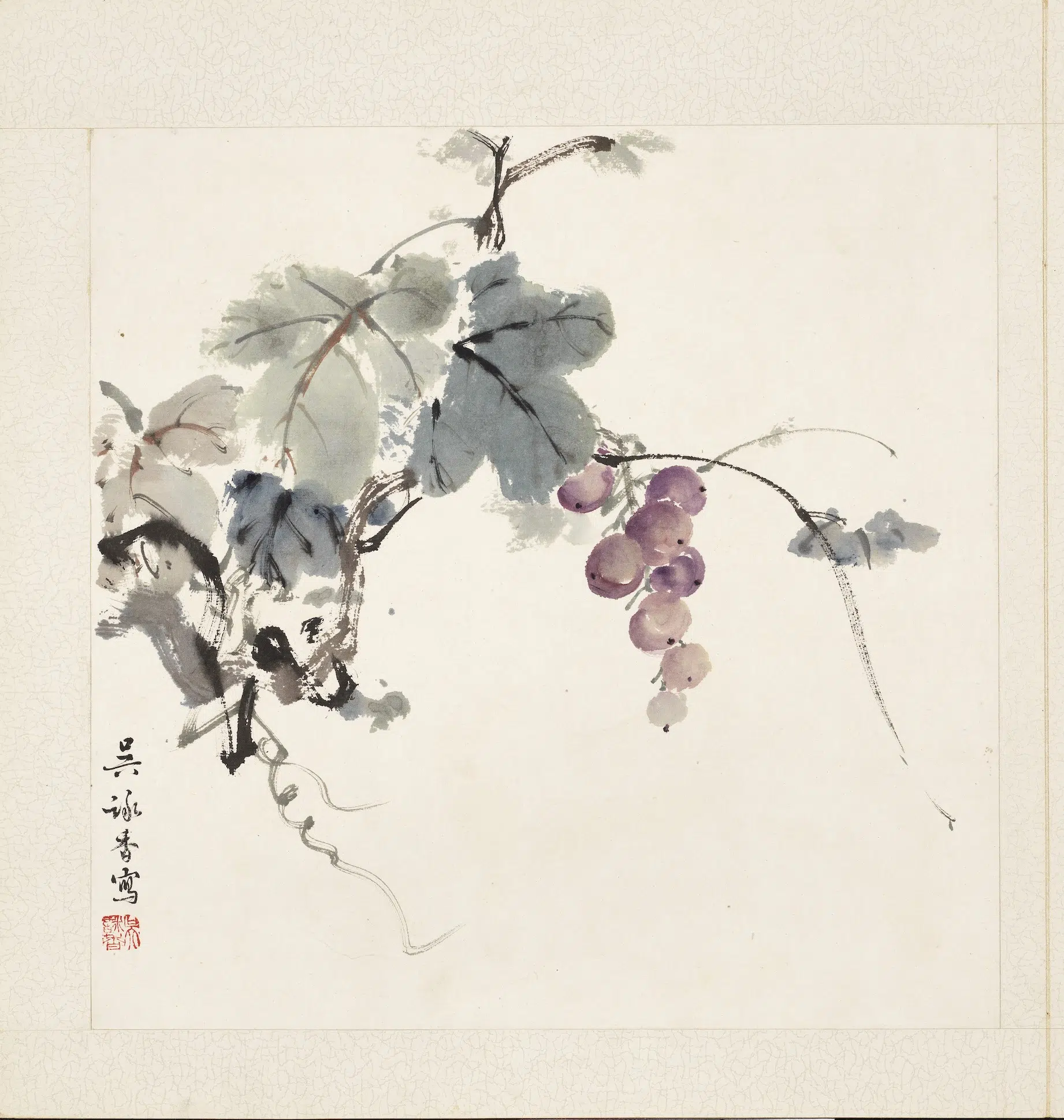 近现代【吴咏香】《当代名家书画册-葡萄》