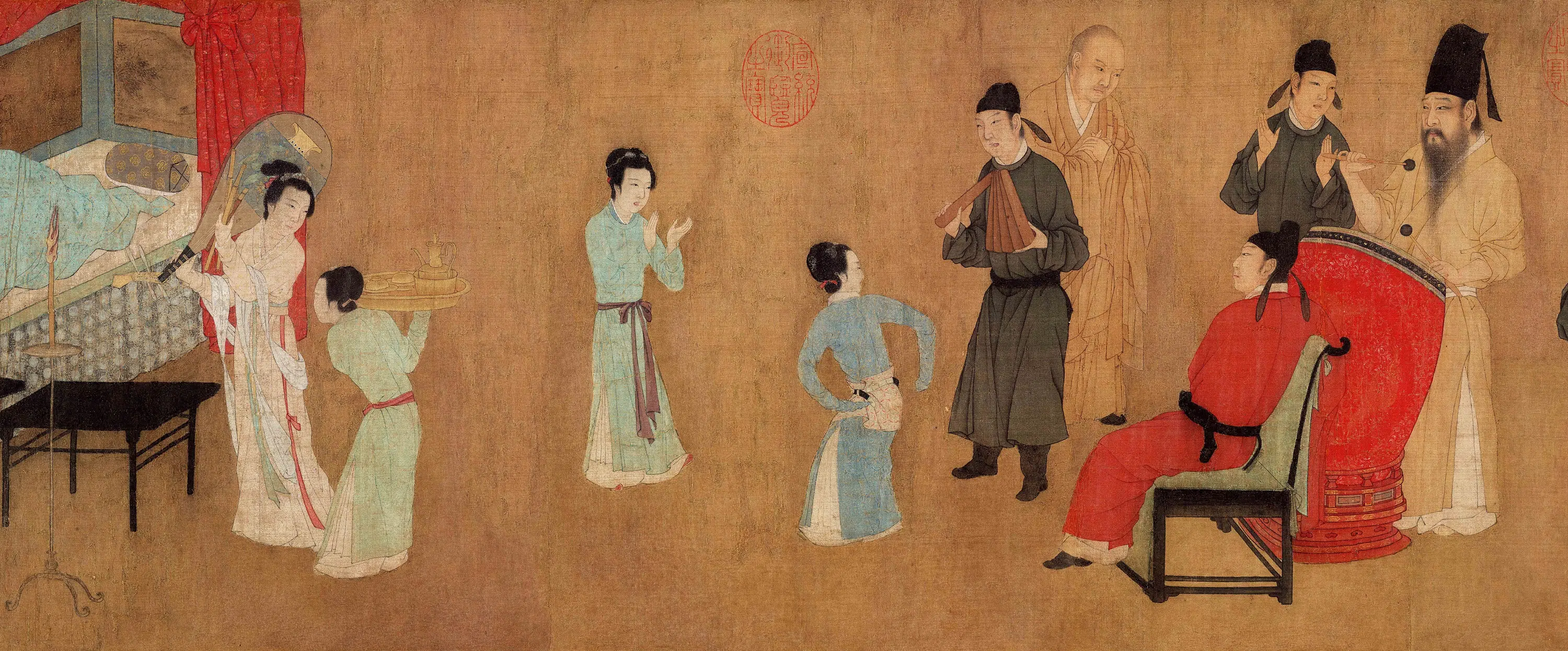 五代十国【顾闳中】《韩熙载夜宴图卷》 第8张