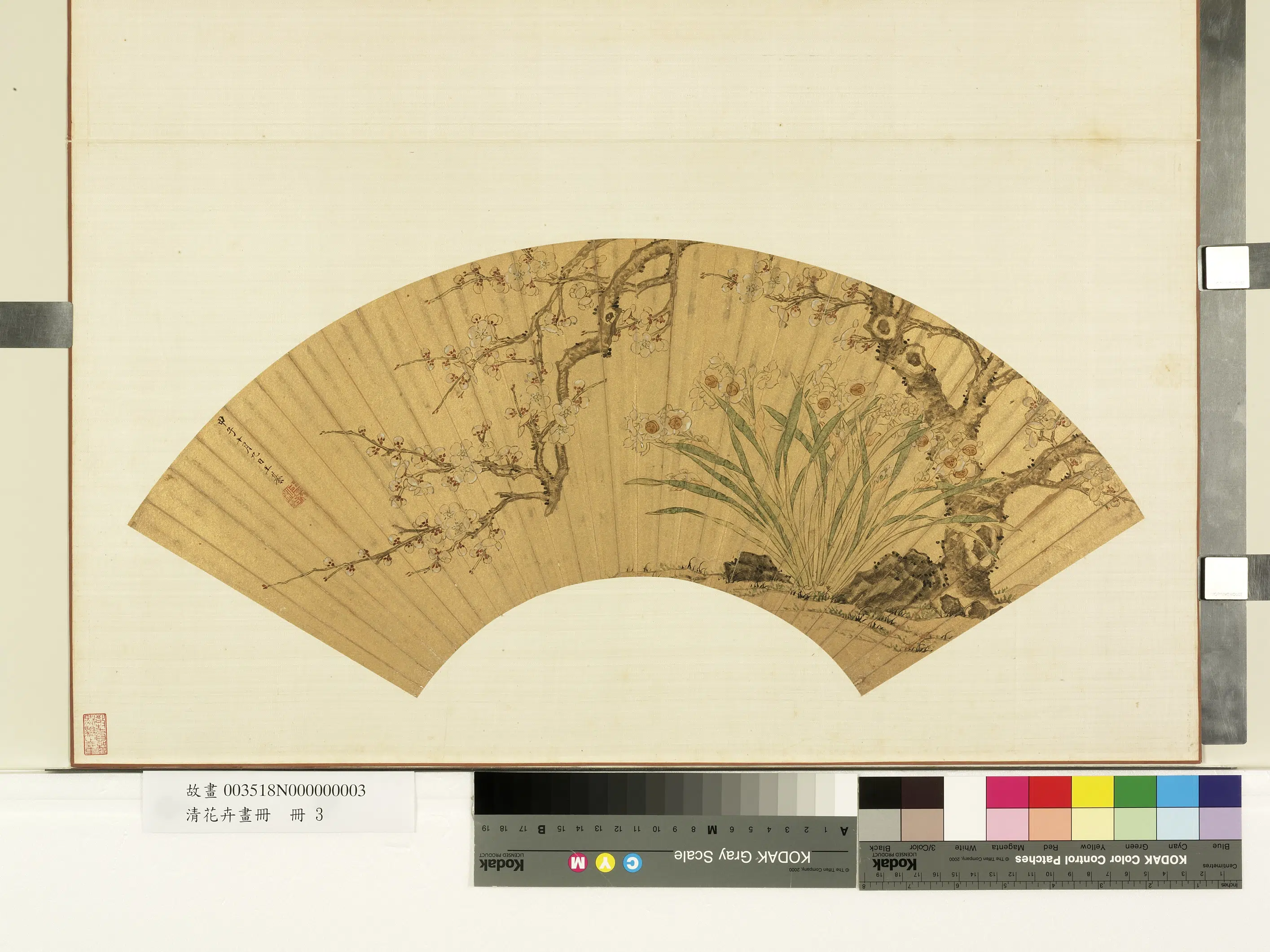 明朝【王綦】《花卉画册-白梅水仙》