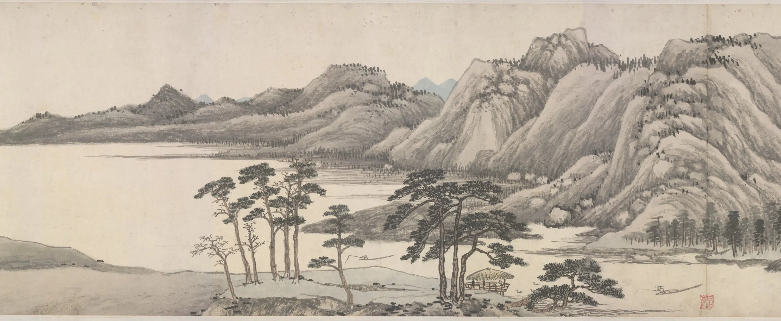 明代【沈周】《仿黄公望富春山居图卷》 第11张 明代【沈周】《仿黄公望富春山居图卷》 第11张