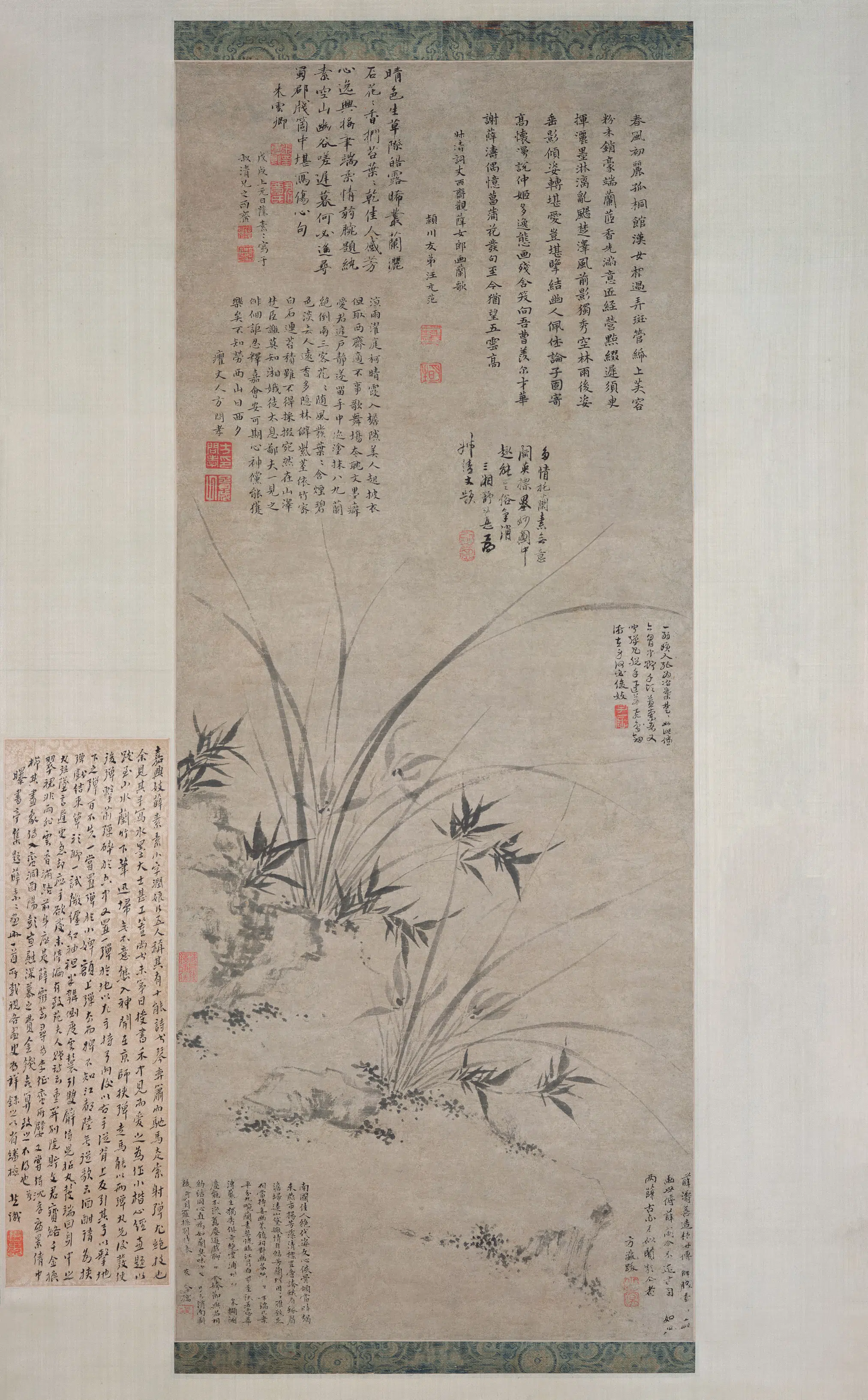 明朝【薜素素】《兰花图轴》