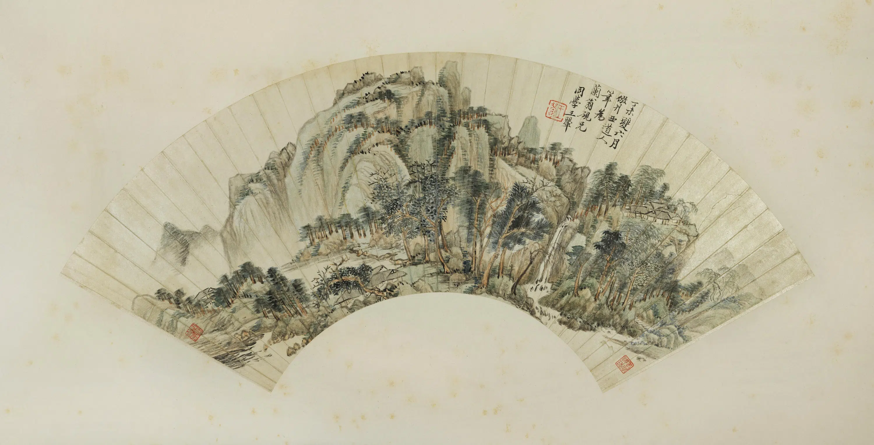 清代【王翚】《山水图扇页》
