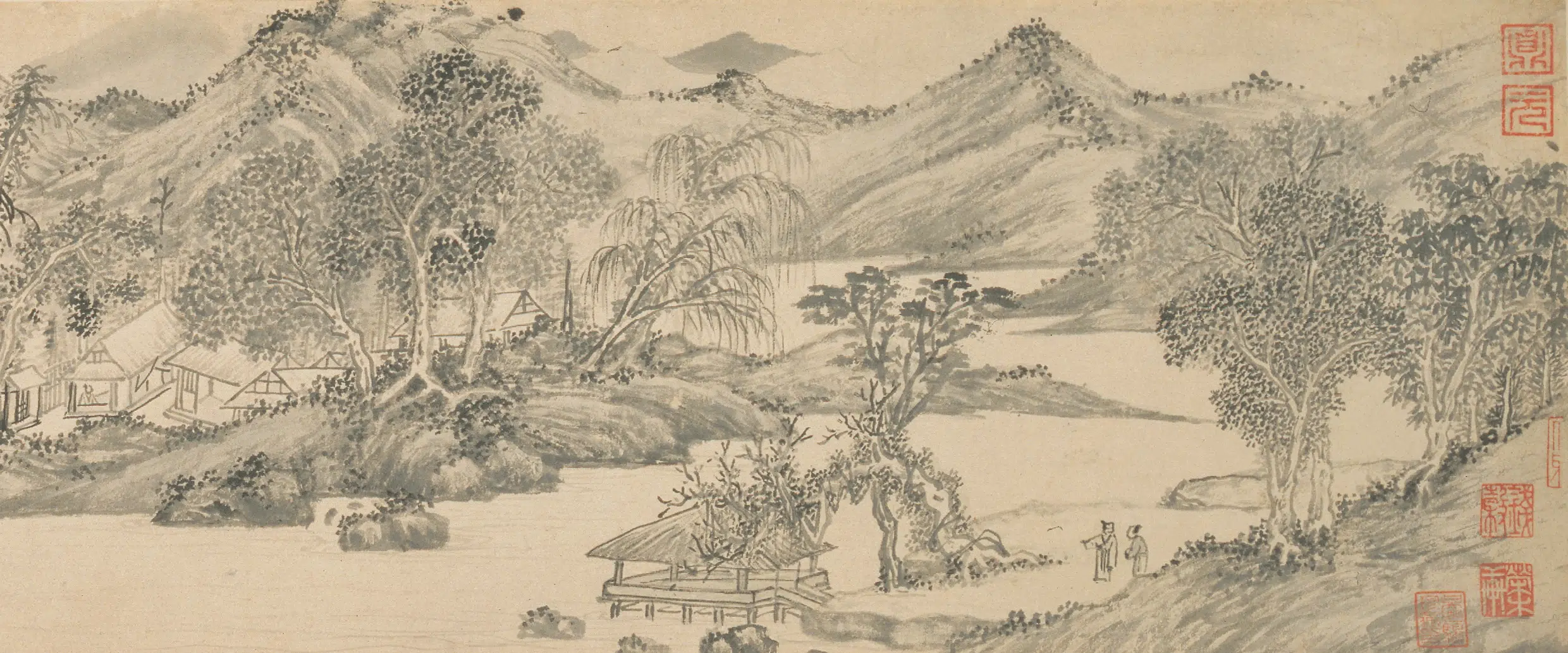 明朝【钱穀(谷)】《溪山深秀图卷》 第8张 明朝【钱穀(谷)】《溪山深秀图卷》 第8张