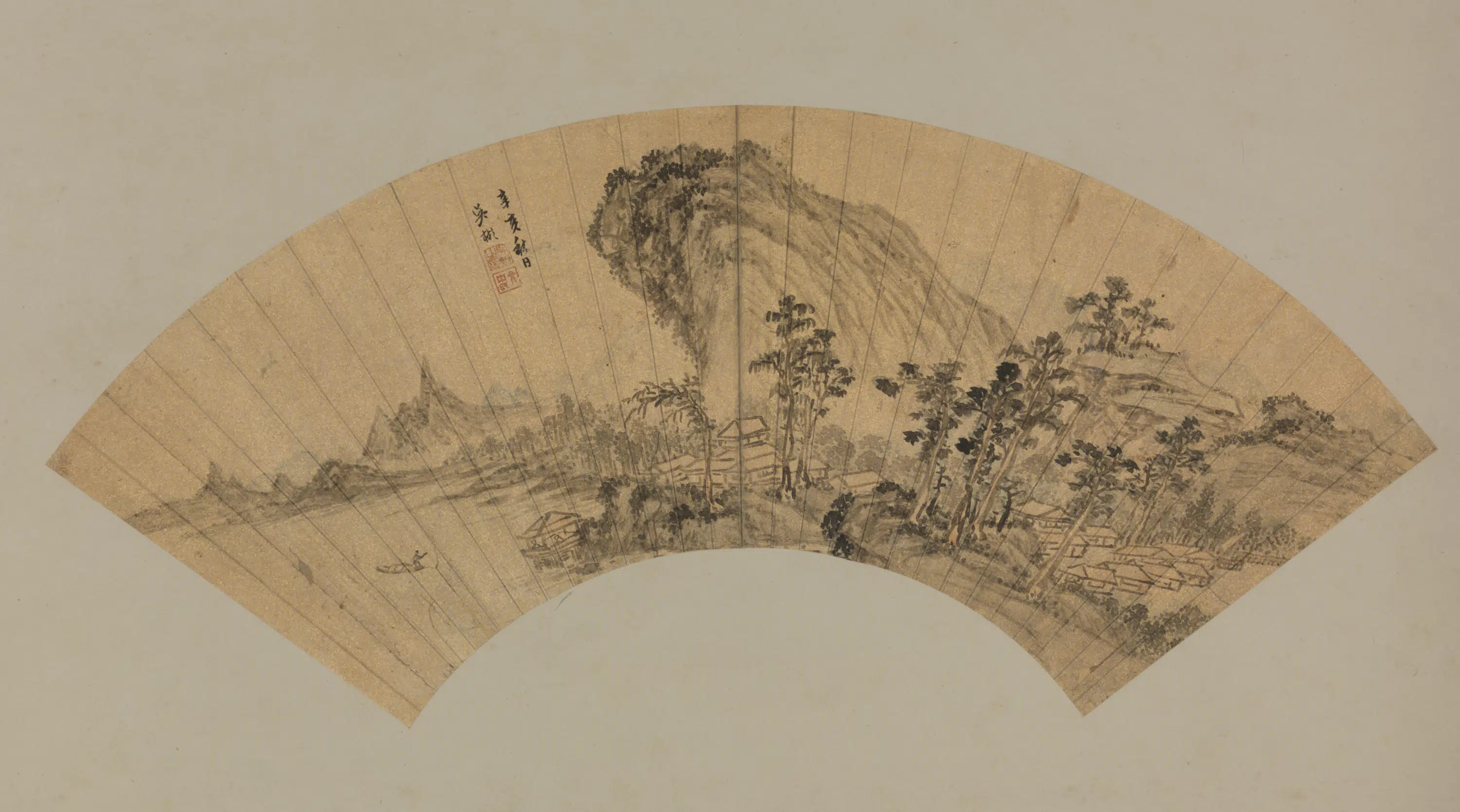 明朝【吴彬】《山水扇面》