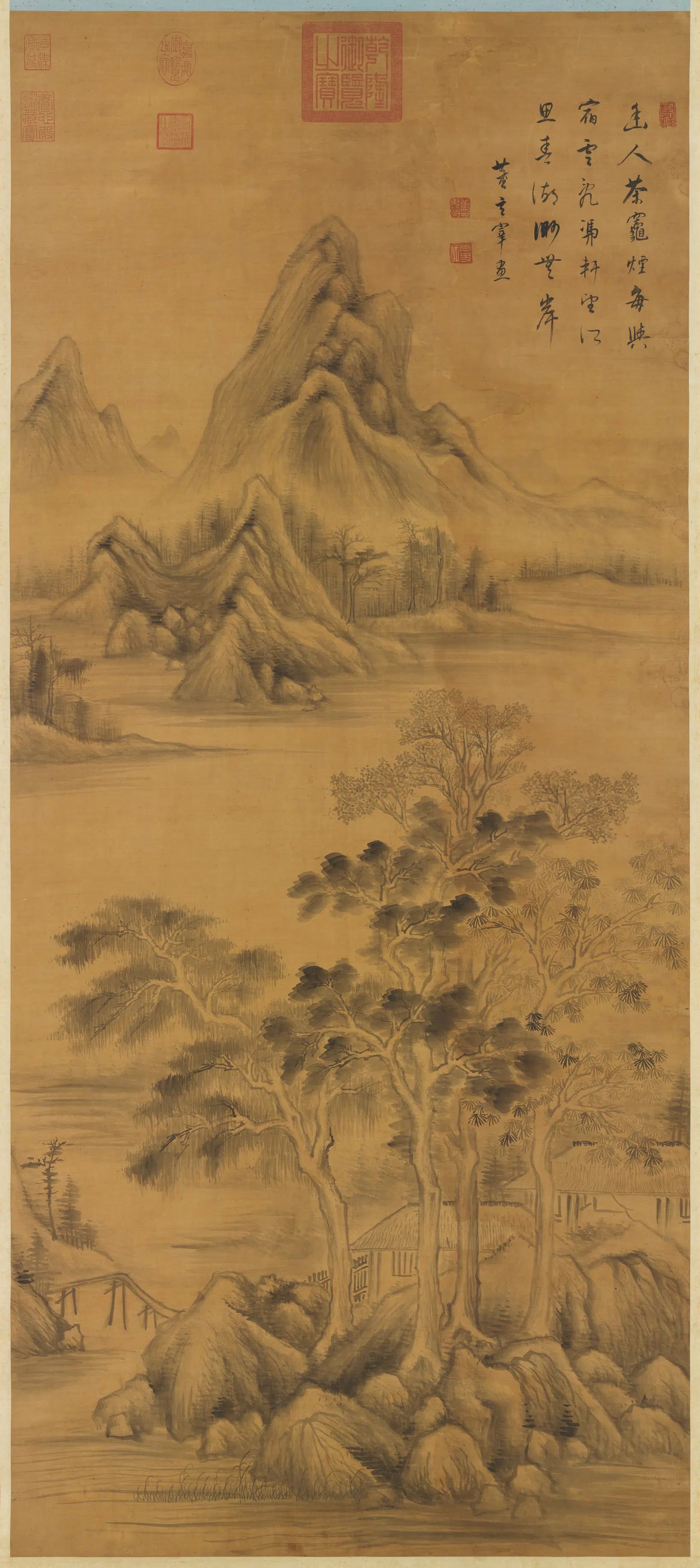 明代【董其昌】《仿米潇湘白云图轴》