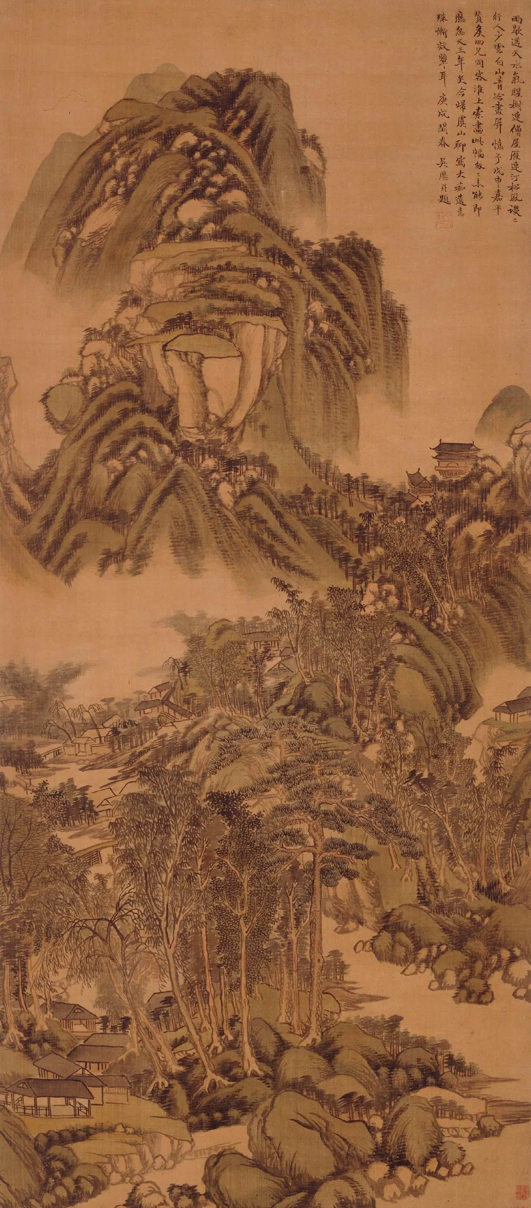 清代【吴历】《雨歇遥天图轴》