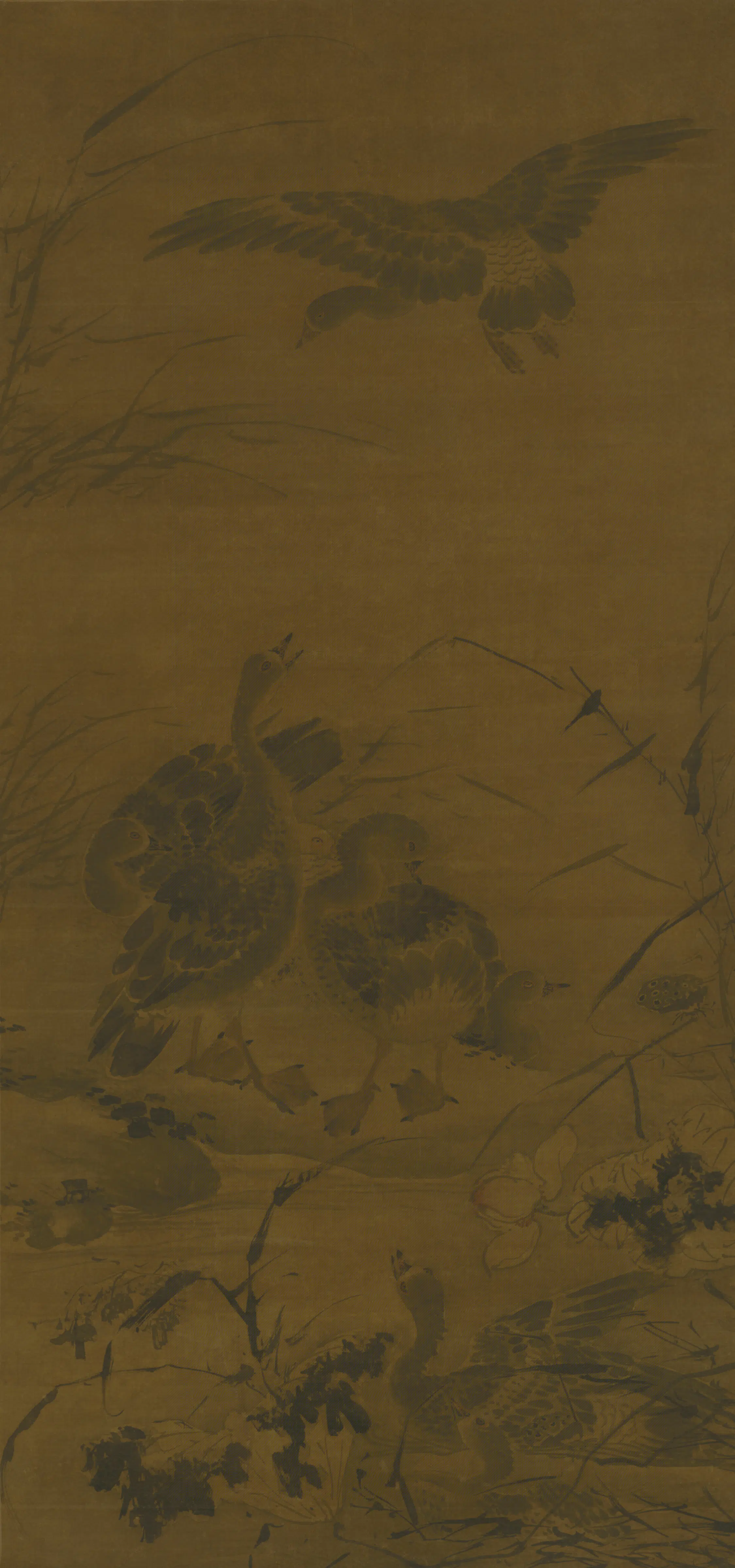 明朝【明人】《荷花芦雁图轴》 第1张 明朝【明人】《荷花芦雁图轴》 第1张