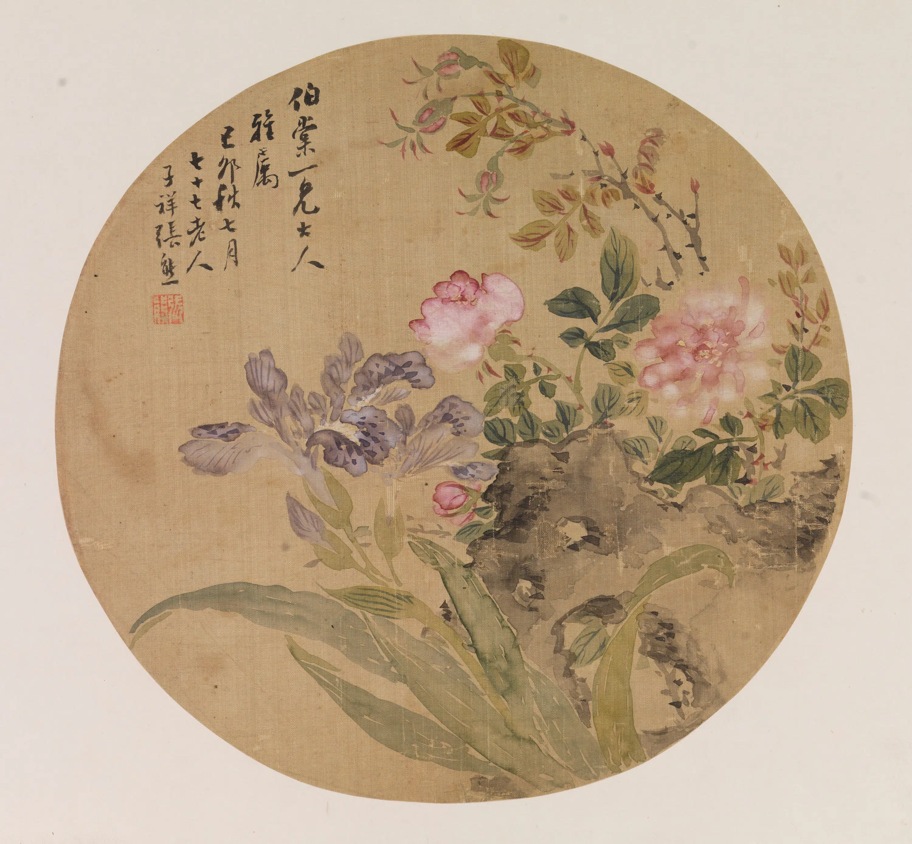 清代【张熊】《花石图》
