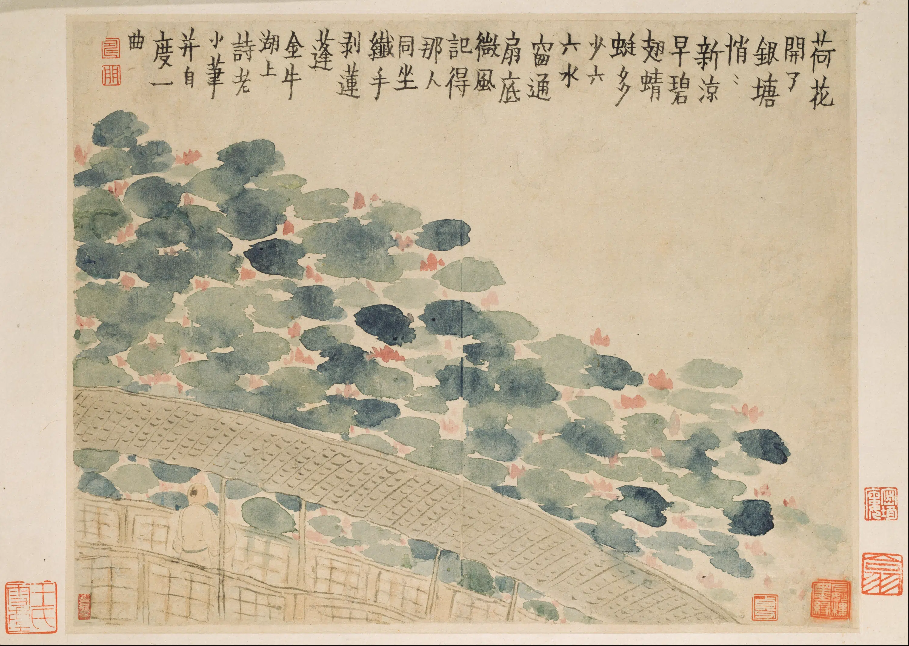 清代【金农】《山水人物册（8开）》 第6张