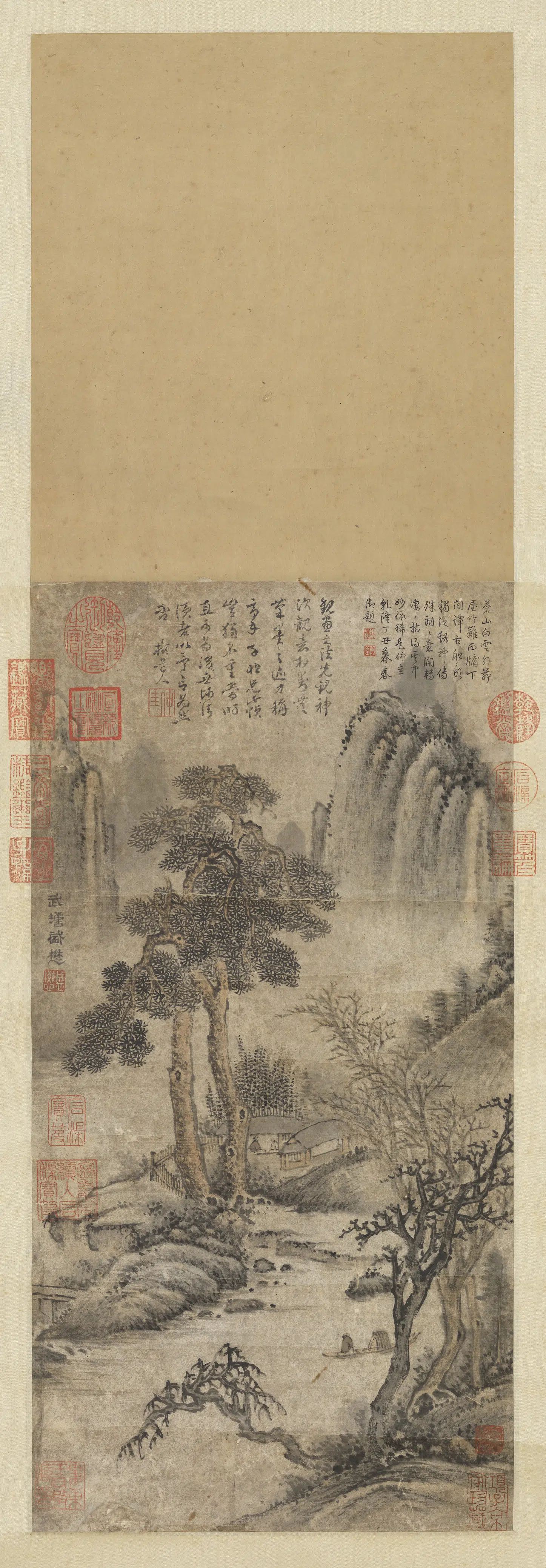 元朝【盛懋】《画苍山白云图轴》