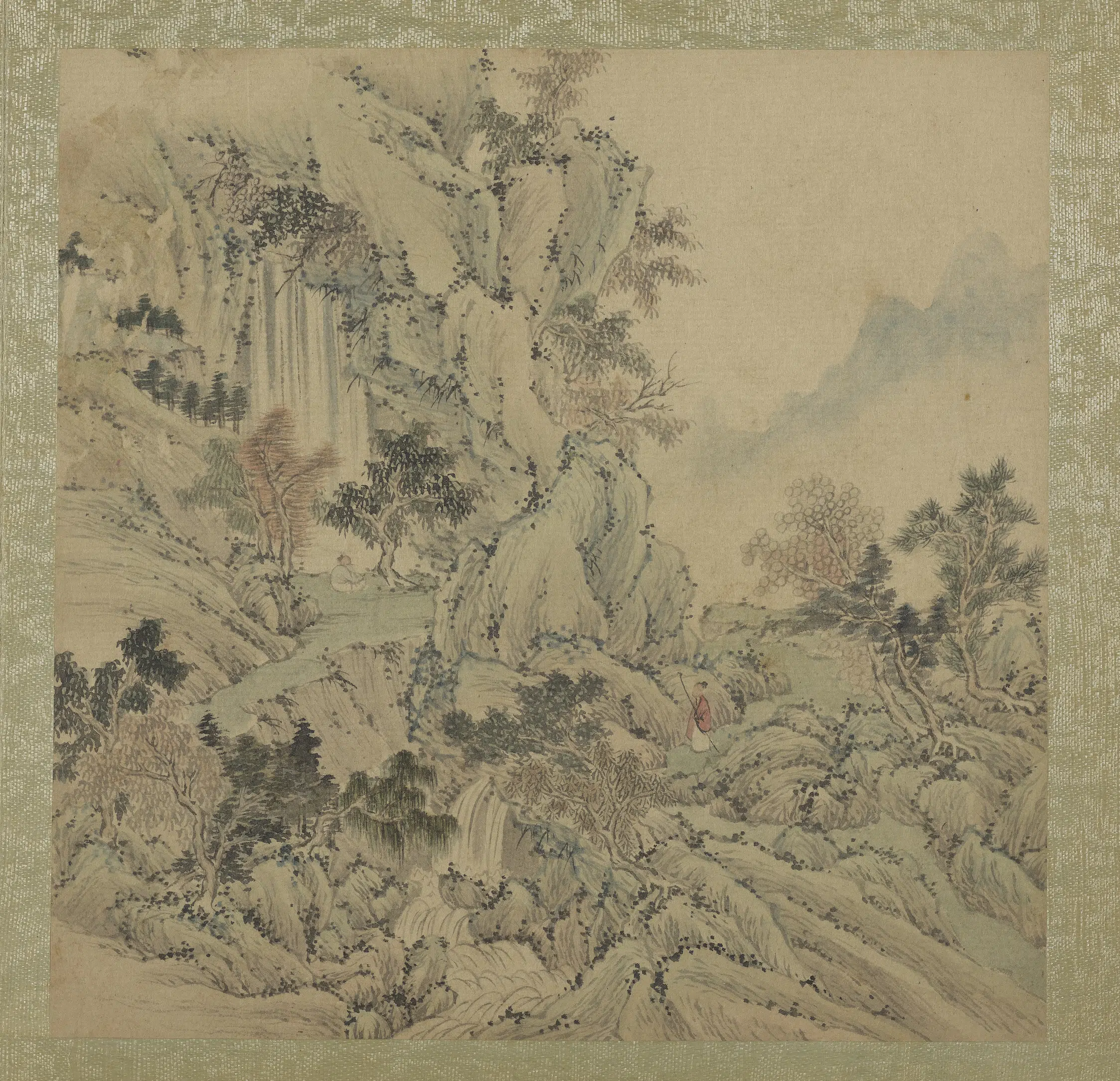 清代【王翚】《拟古山水画册-行坐秋景》