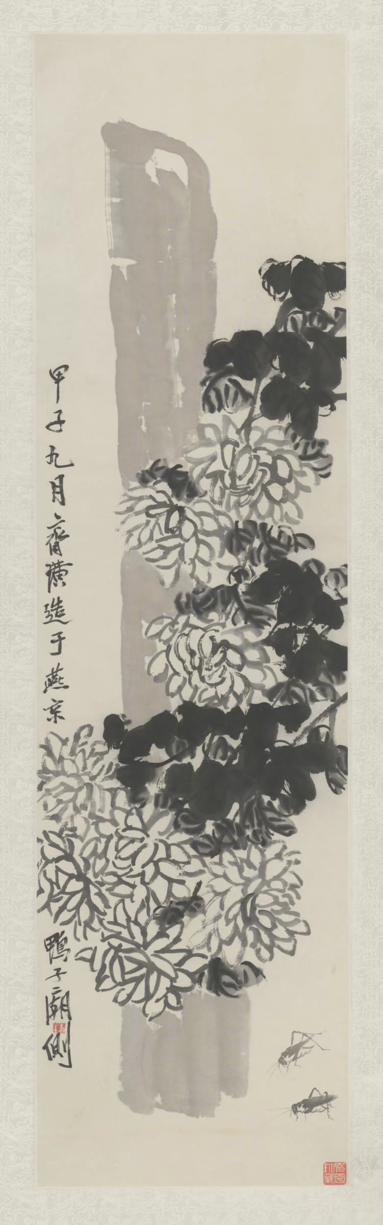 近现代【齐白石】《菊石图轴》