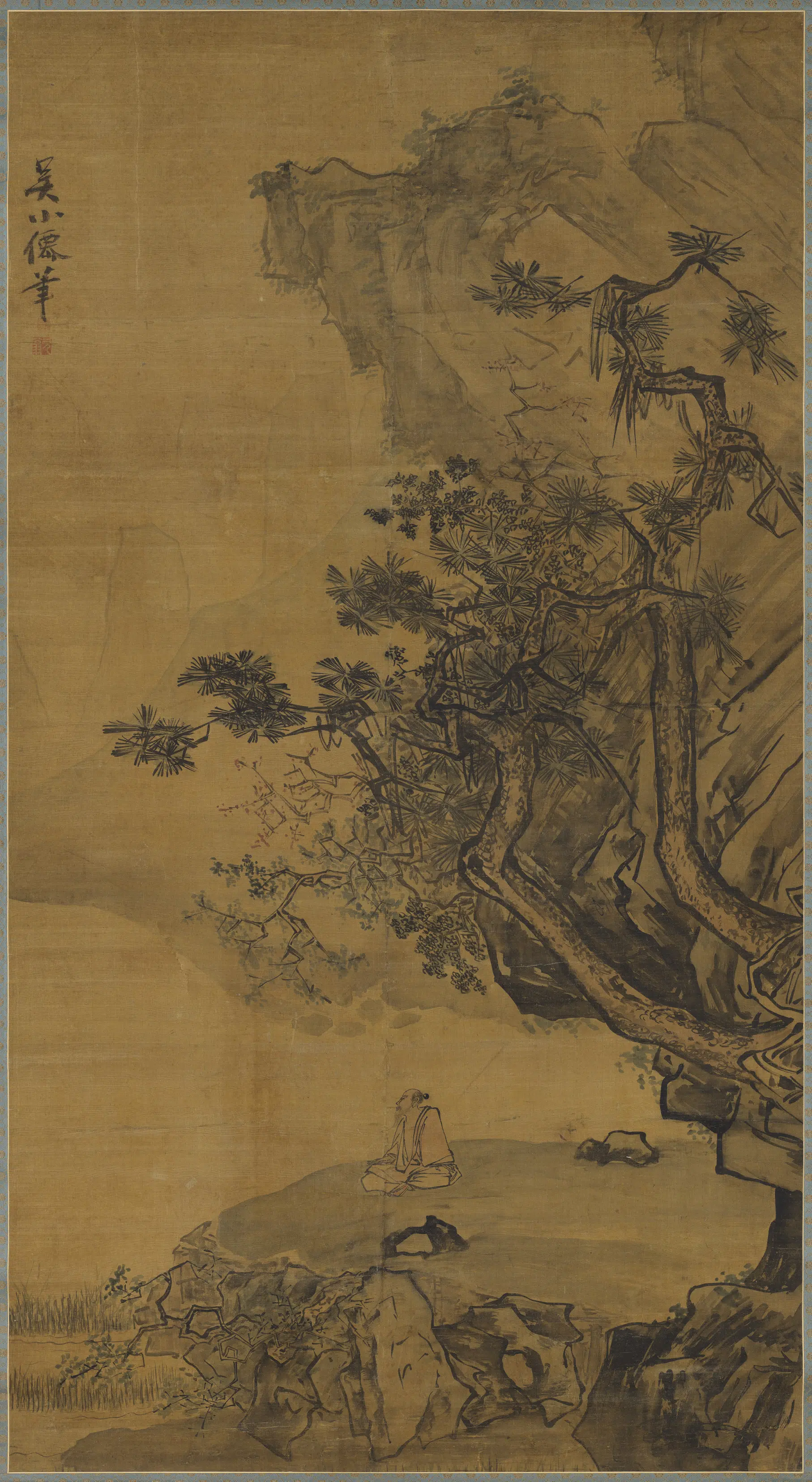 明朝【吴伟】《山水图轴》