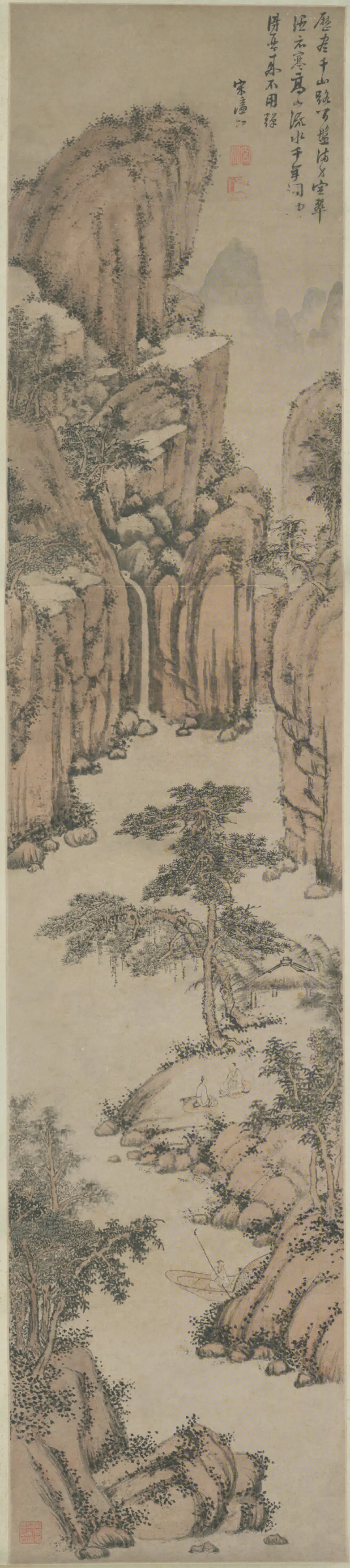 明朝【明人】《高山流水图轴》 第1张 明朝【明人】《高山流水图轴》 第1张