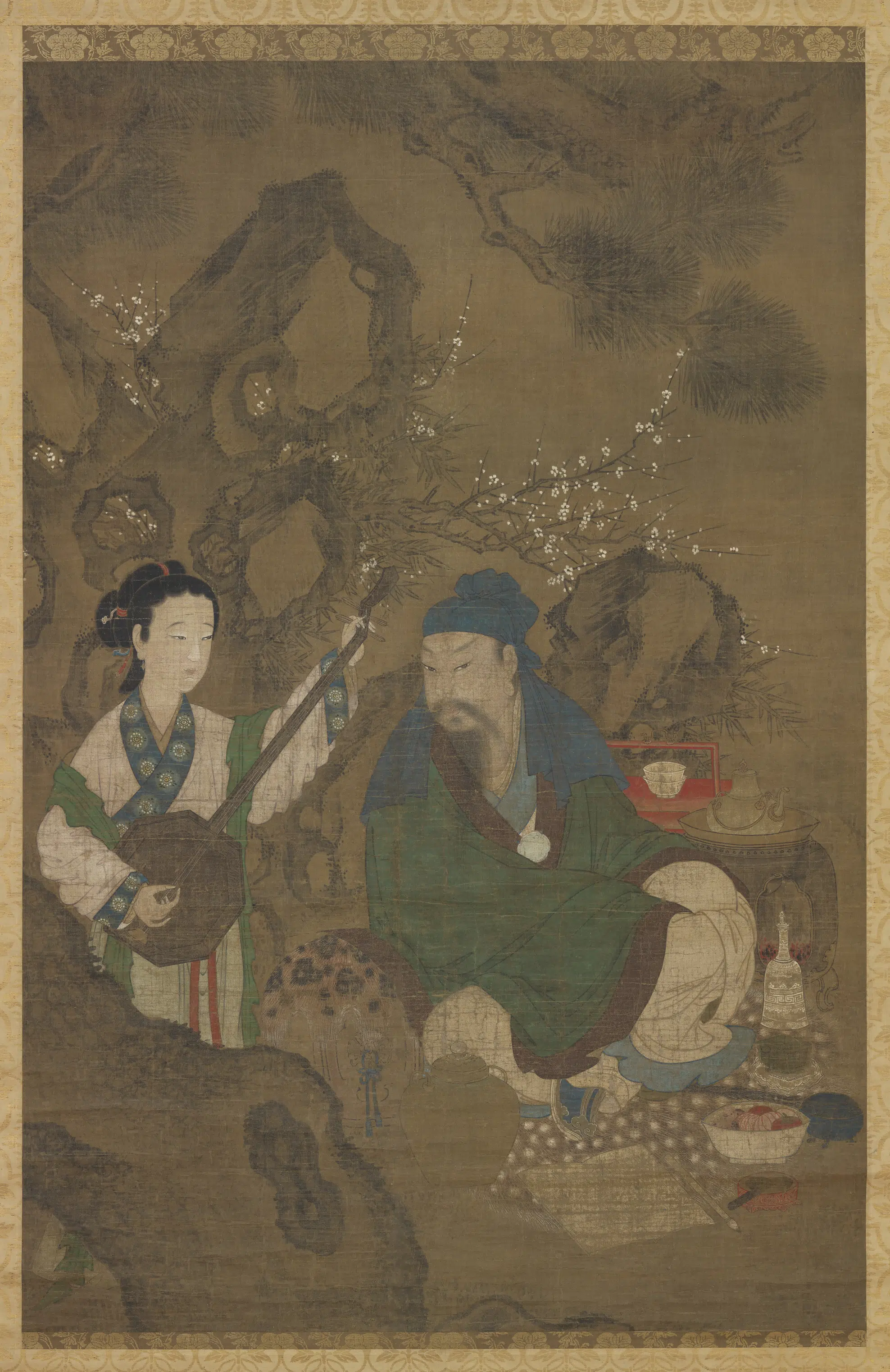 明朝《明无款寻乐图轴》