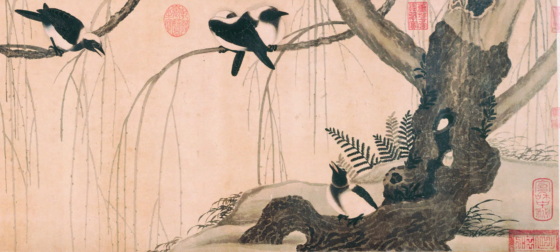 北宋【赵佶-宋徽宗】《柳鸦芦雁图卷》 第3张