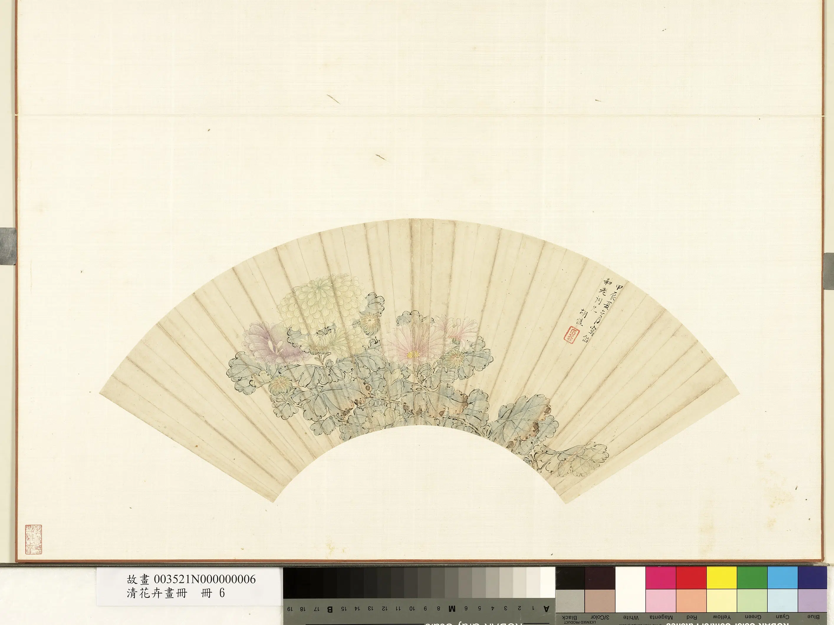 清代【胡慥】《花卉画册-菊花》
