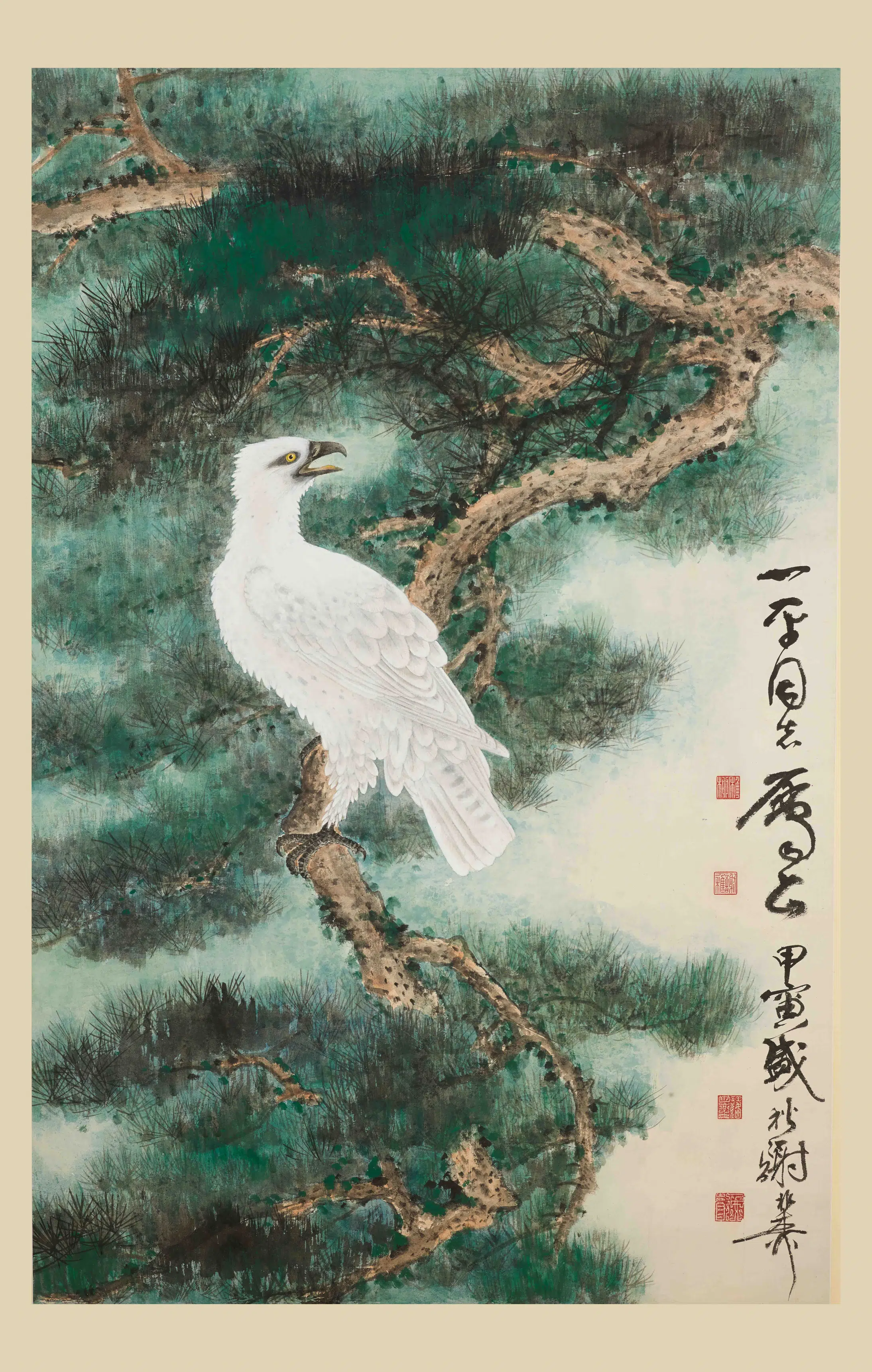 近现代【谢稚柳】《松鹰图轴》