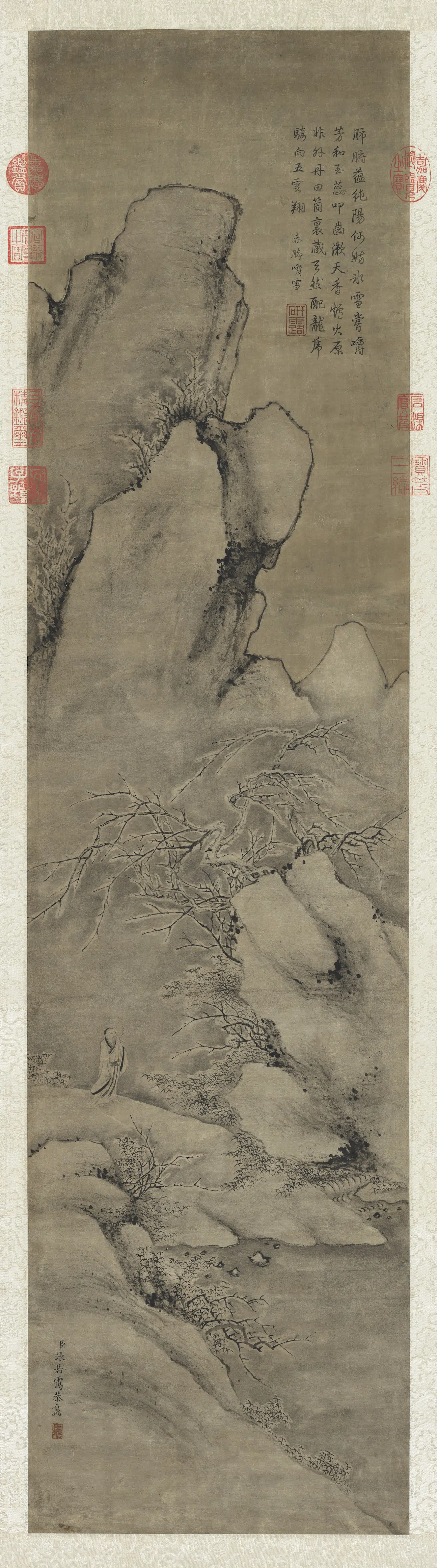 清代【张若霭】《画雪景人物事迹图轴》 第1张 清代【张若霭】《画雪景人物事迹图轴》 第1张