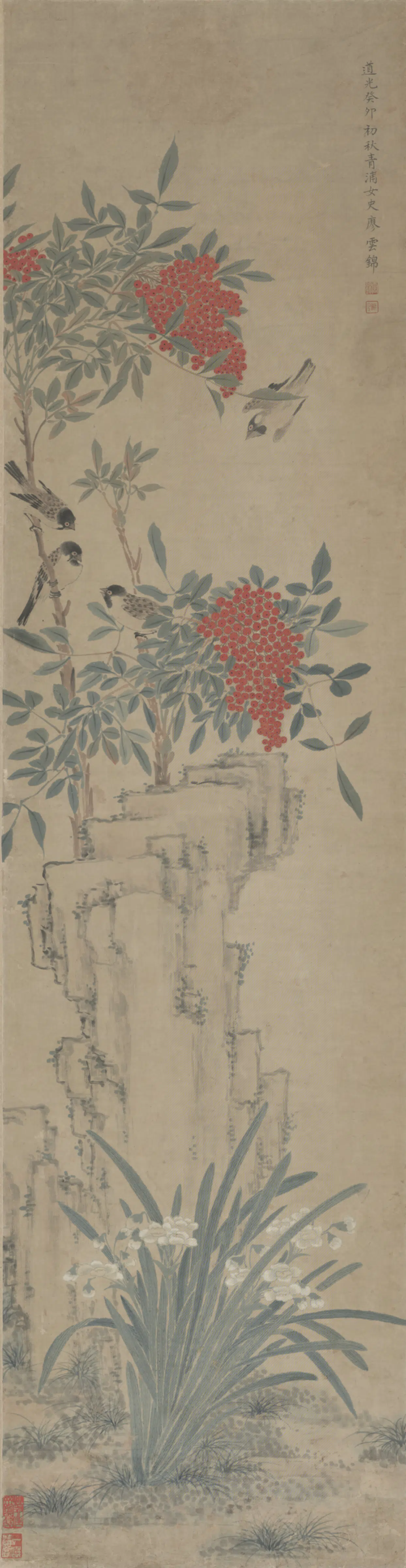 清代【廖云锦】《花鸟屏》 第3张 清代【廖云锦】《花鸟屏》 第3张