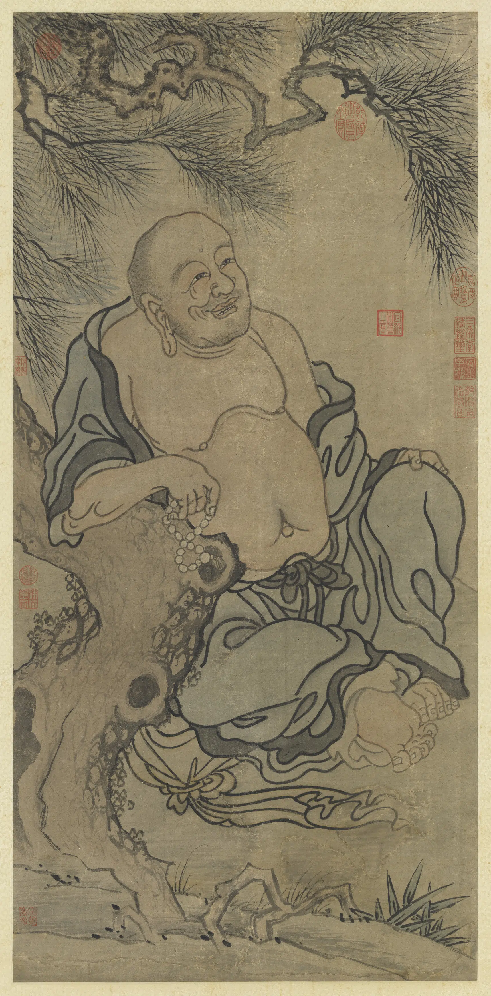 元代《元人画应真像（一）图轴》