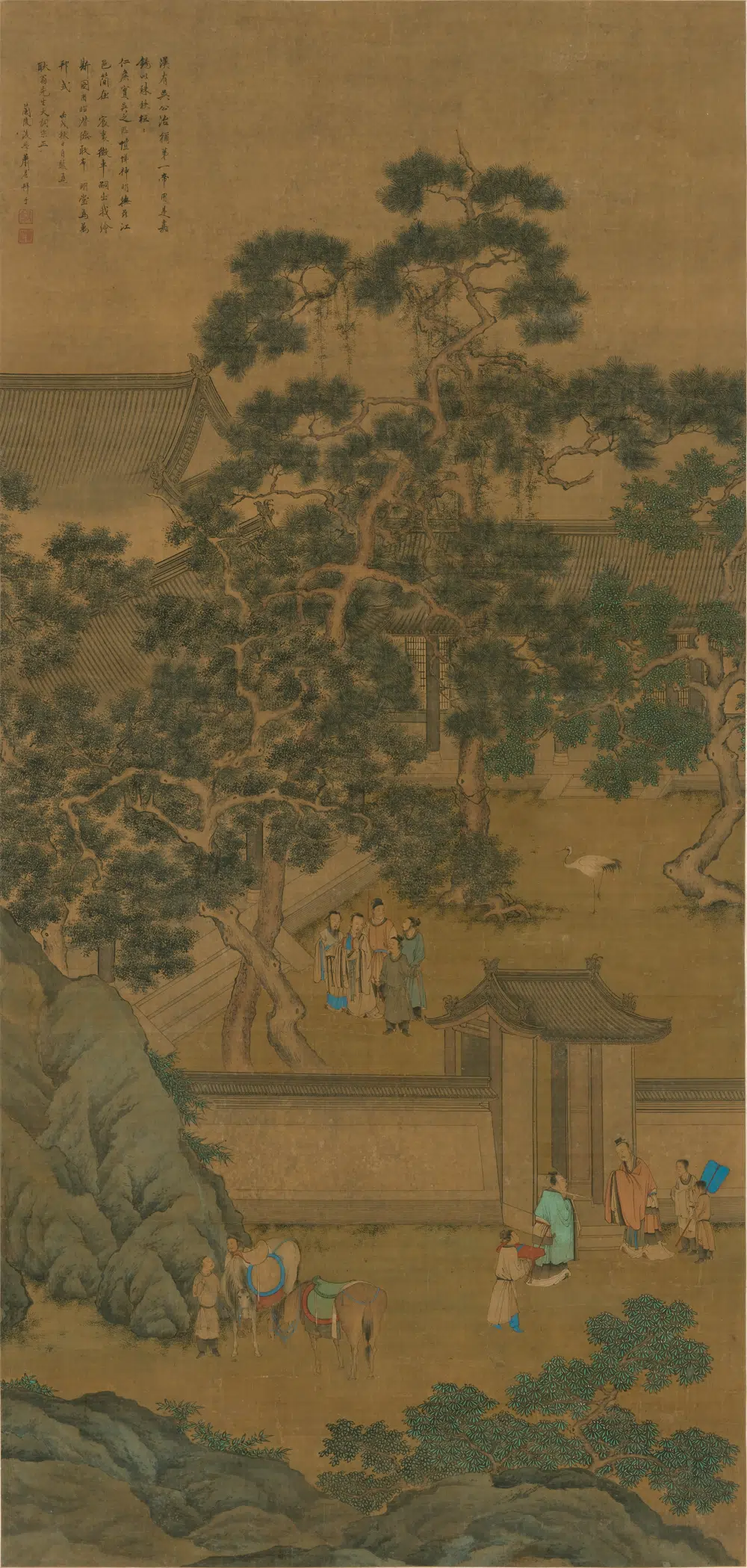 清代【萧晨】《汉吴公故事图轴》