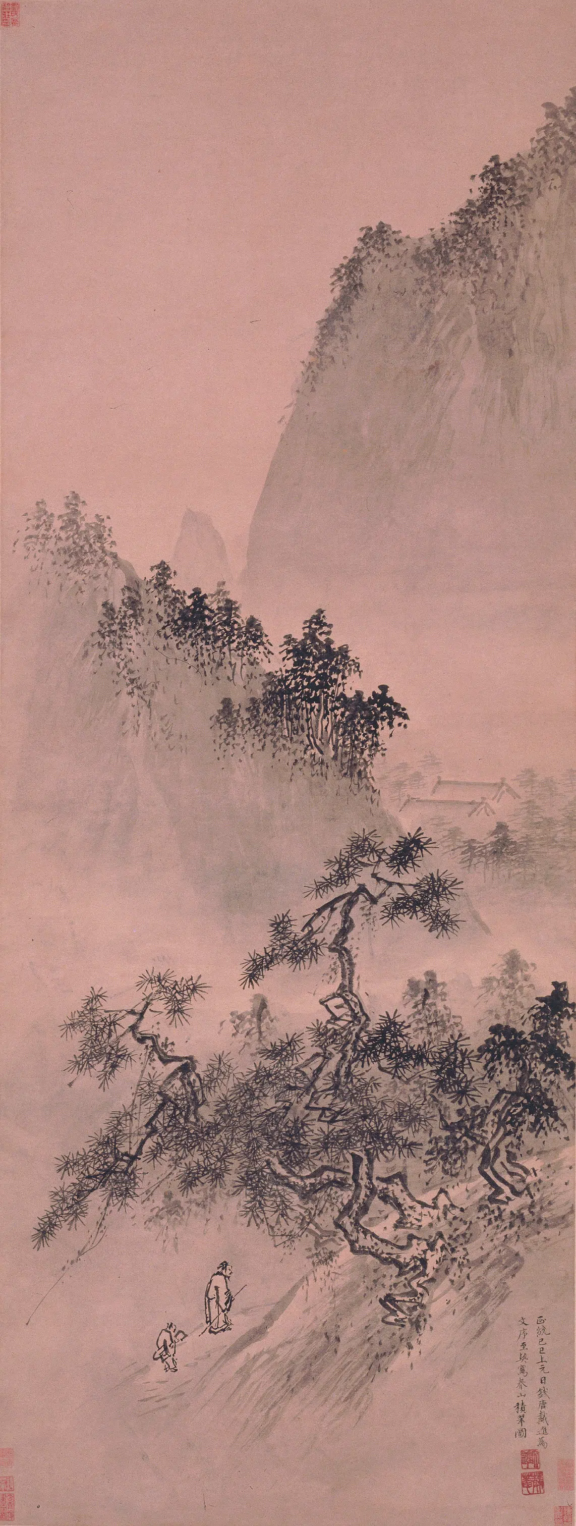 明朝【戴进】《春山积翠图轴》