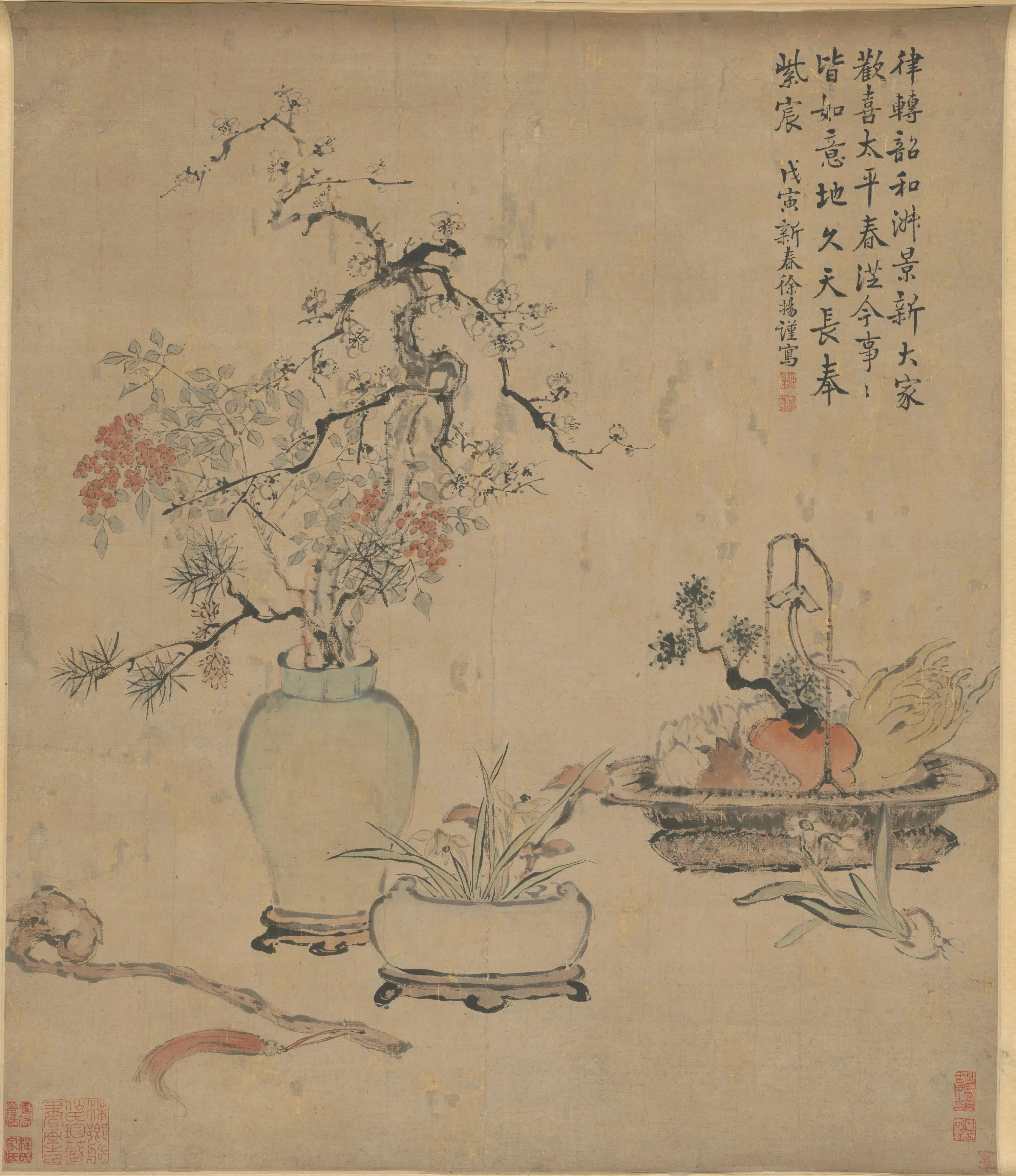 清代【徐扬】《岁朝图轴》