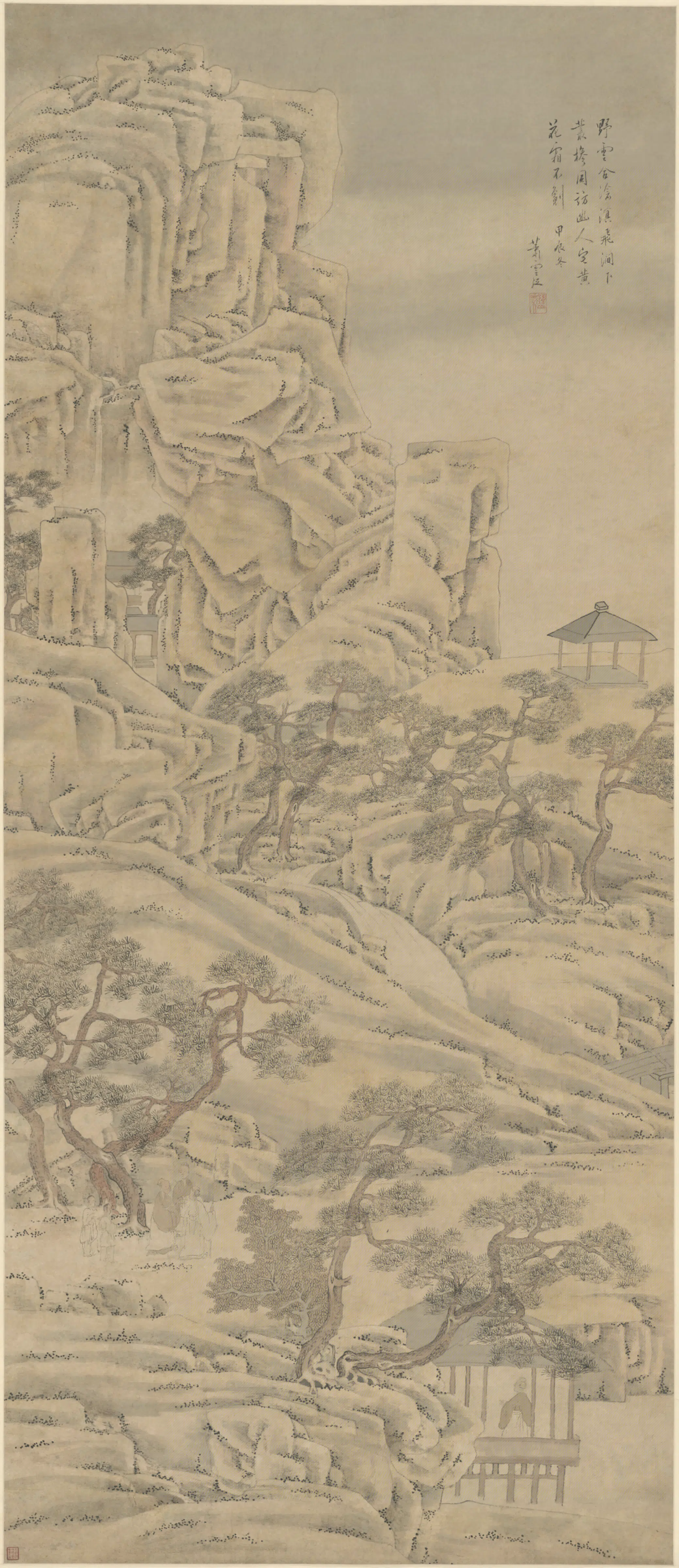 清代【萧云从】《山水图轴》