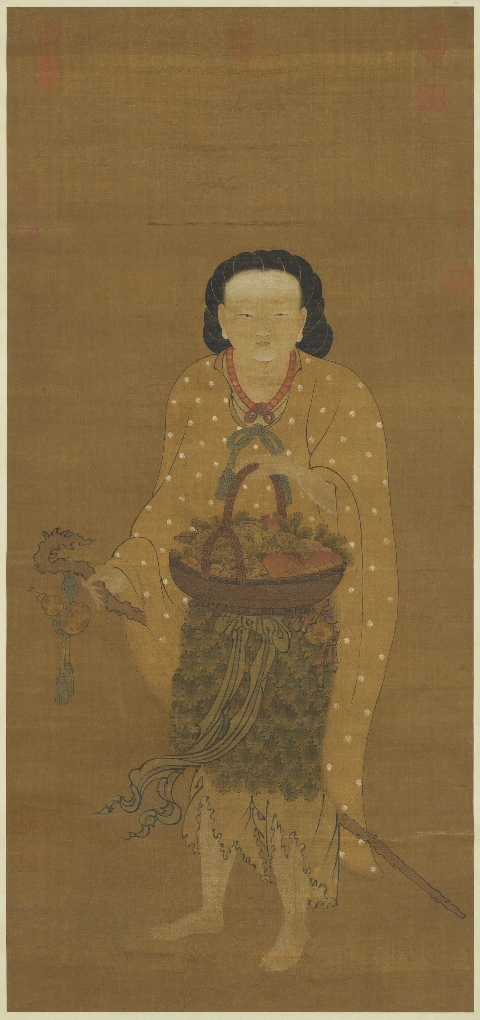 宋代【何青年】《画麻姑仙像图轴》