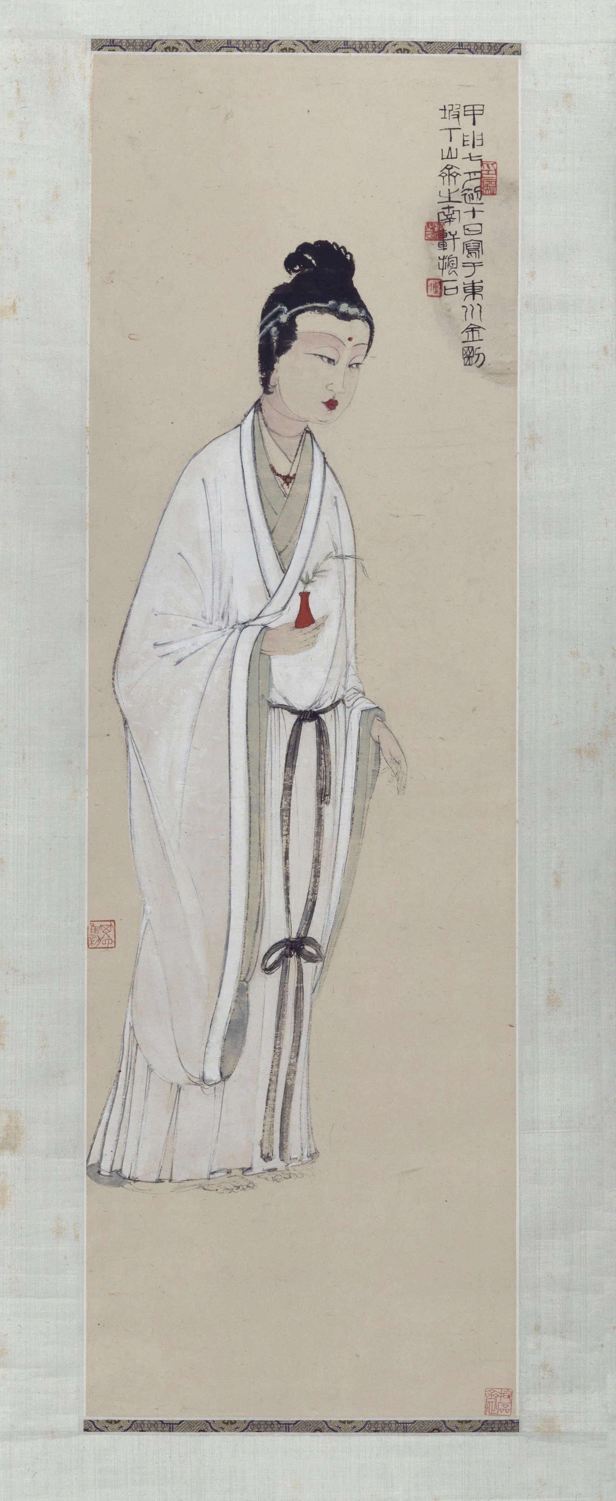 近现代【傅抱石】《观世音图轴》