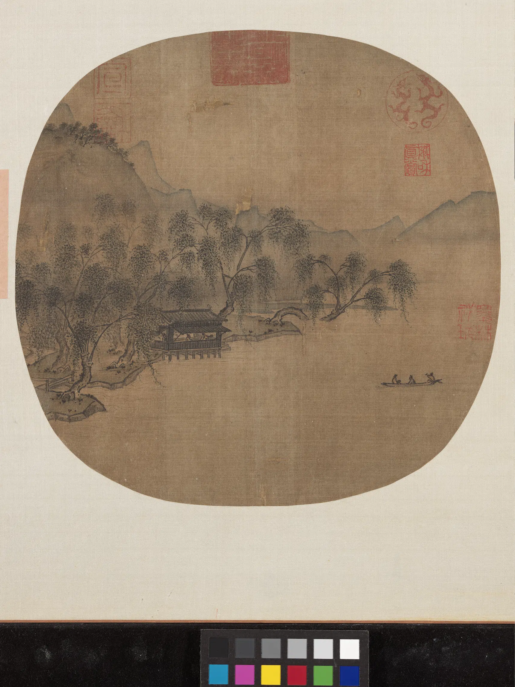 北宋【郭忠恕】《名绘集珍册-江阁飞鸿》