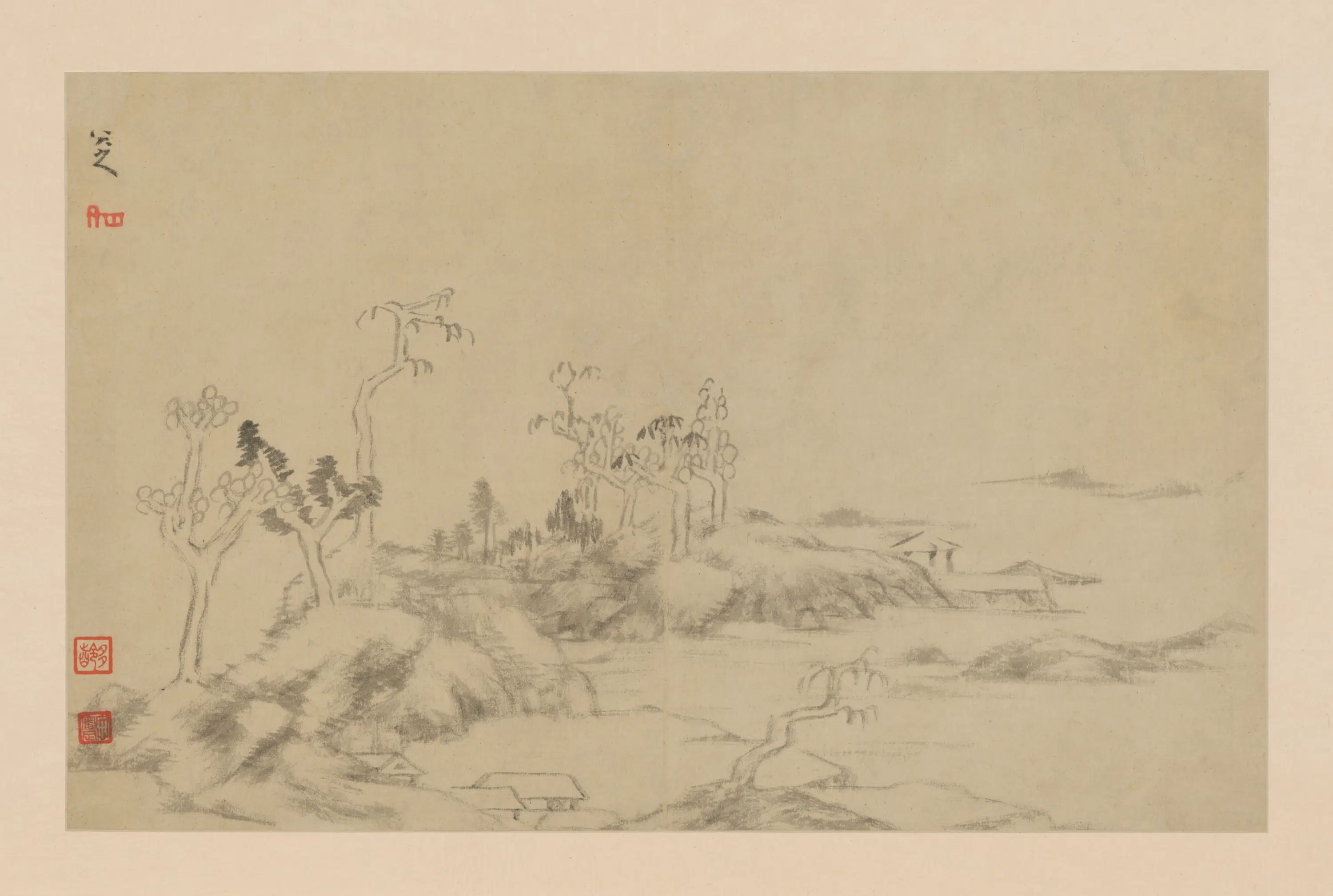 清代【朱耷】《山水册(10开)》 第6张 清代【朱耷】《山水册(10开)》 第6张