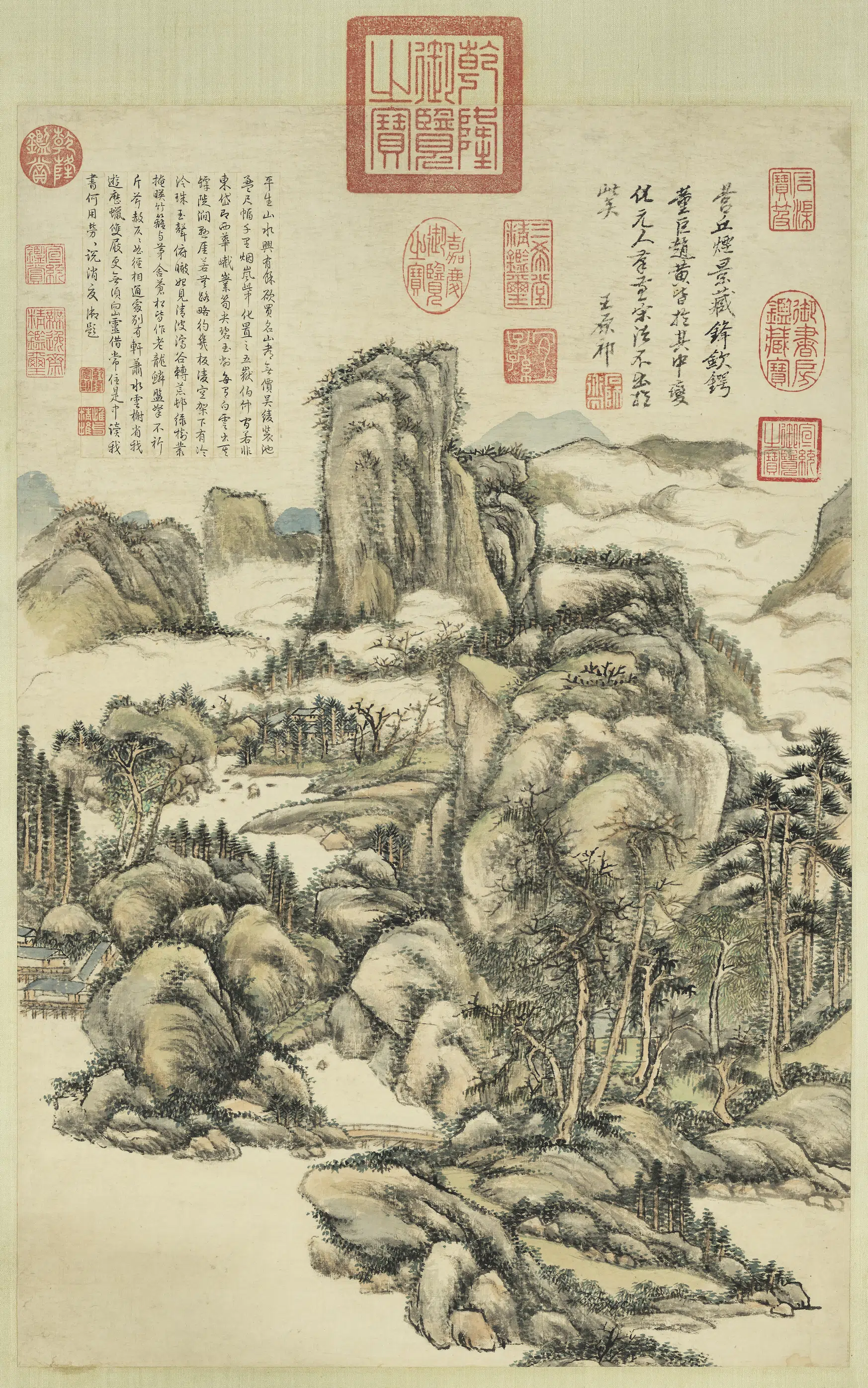清代【王原祁】《远岫归云图轴》