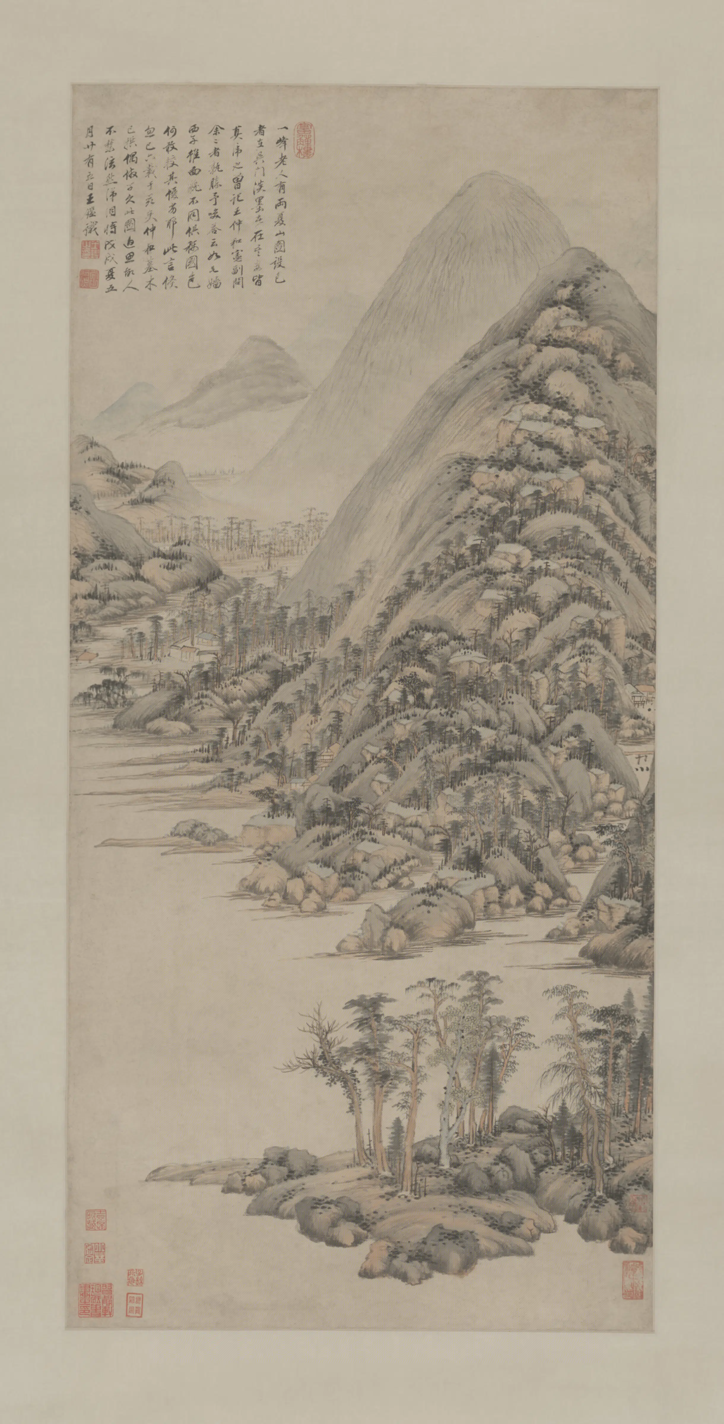 清代【王鉴】《夏山图轴》