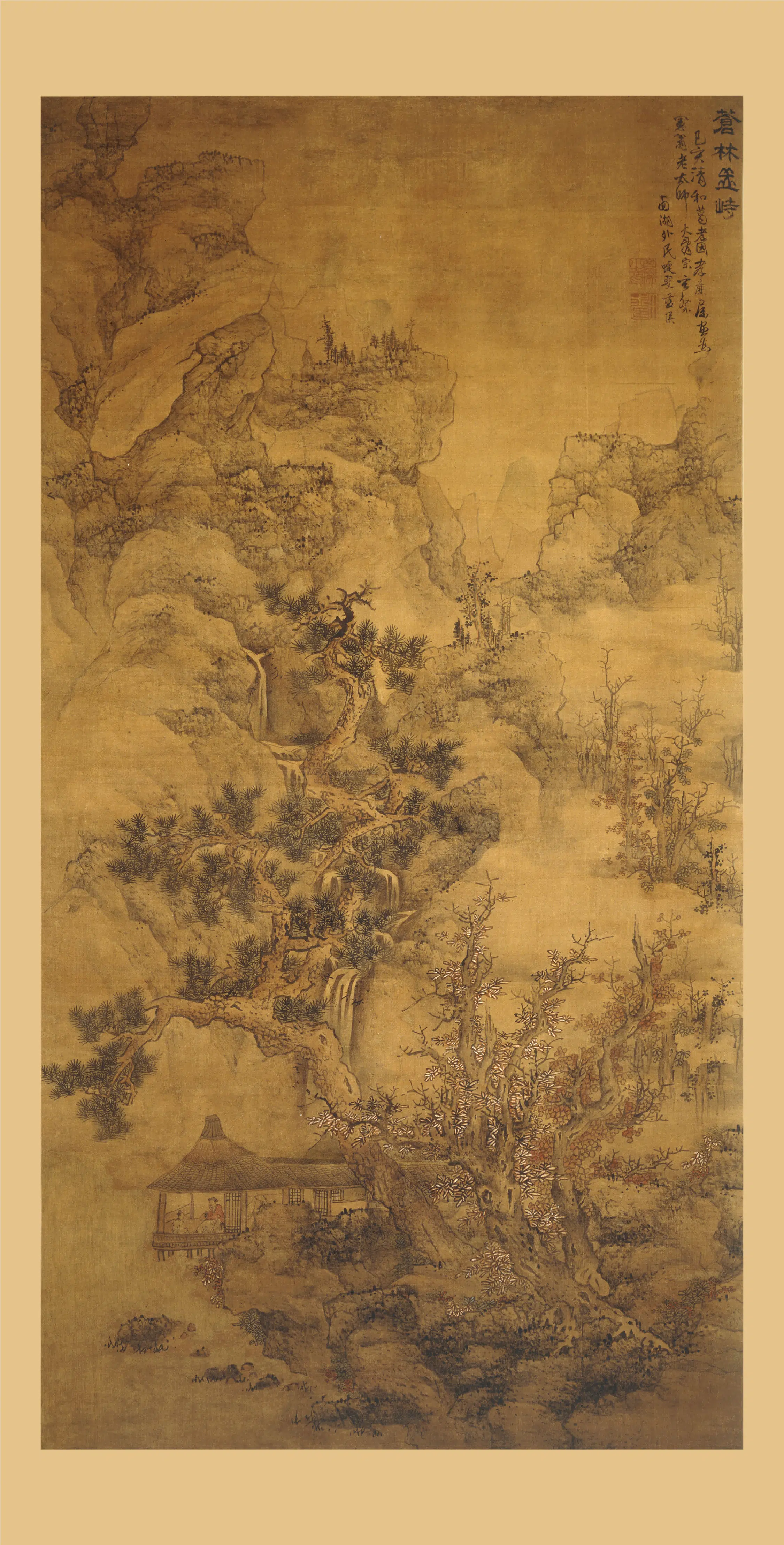 明朝【蓝瑛】《苍林岳峙图轴》